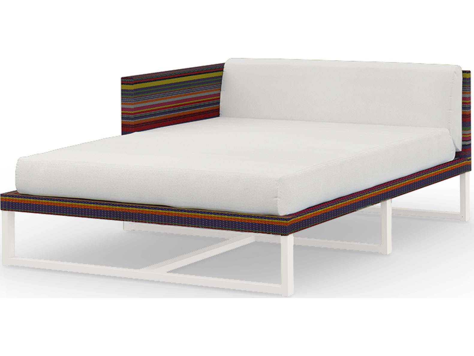 MamaGreen Stripe Aluminum Cushion Right Arm Outdoor Chaise Lounge