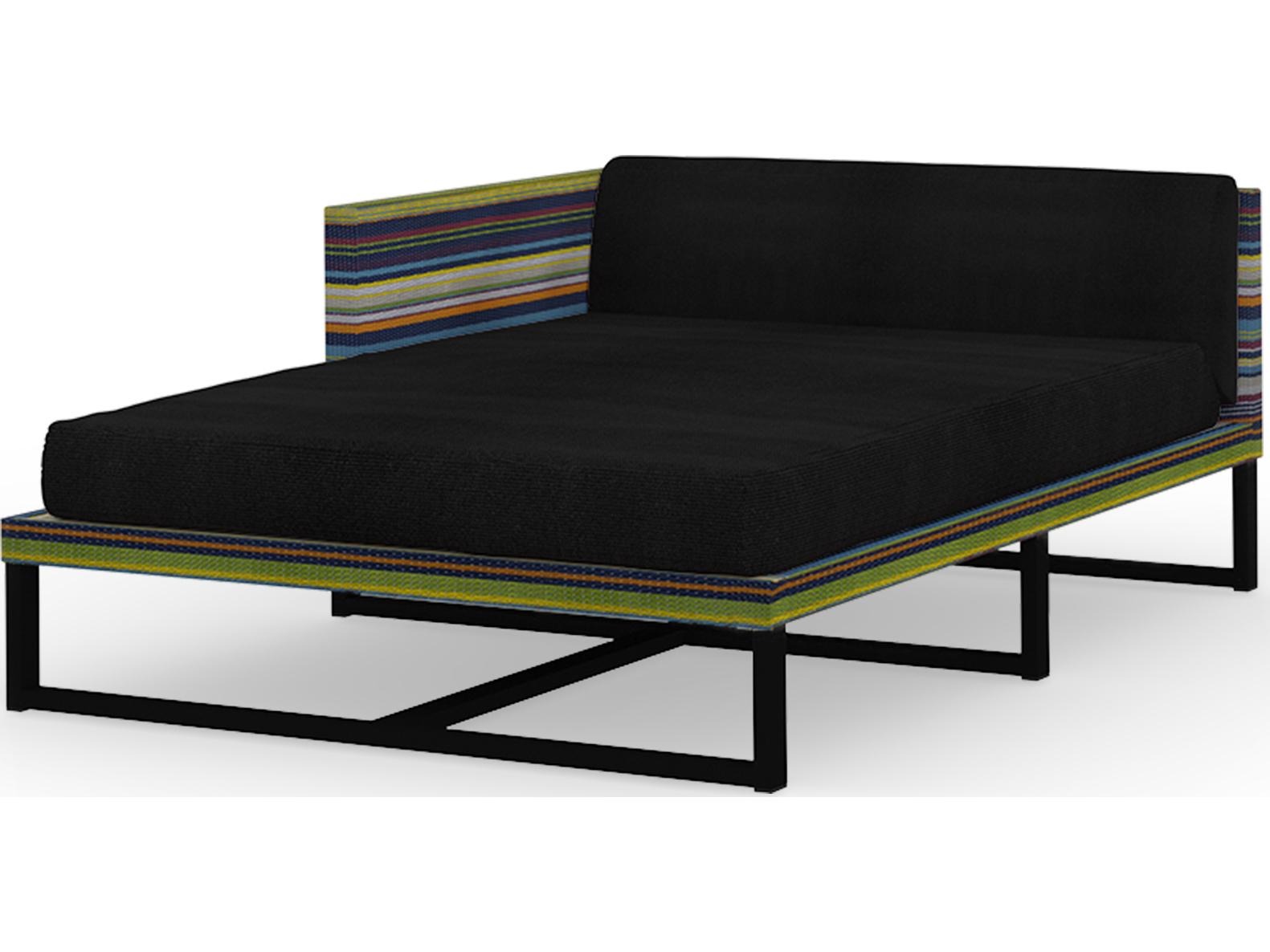 MamaGreen Stripe Aluminum Cushion Right Arm Outdoor Chaise Lounge