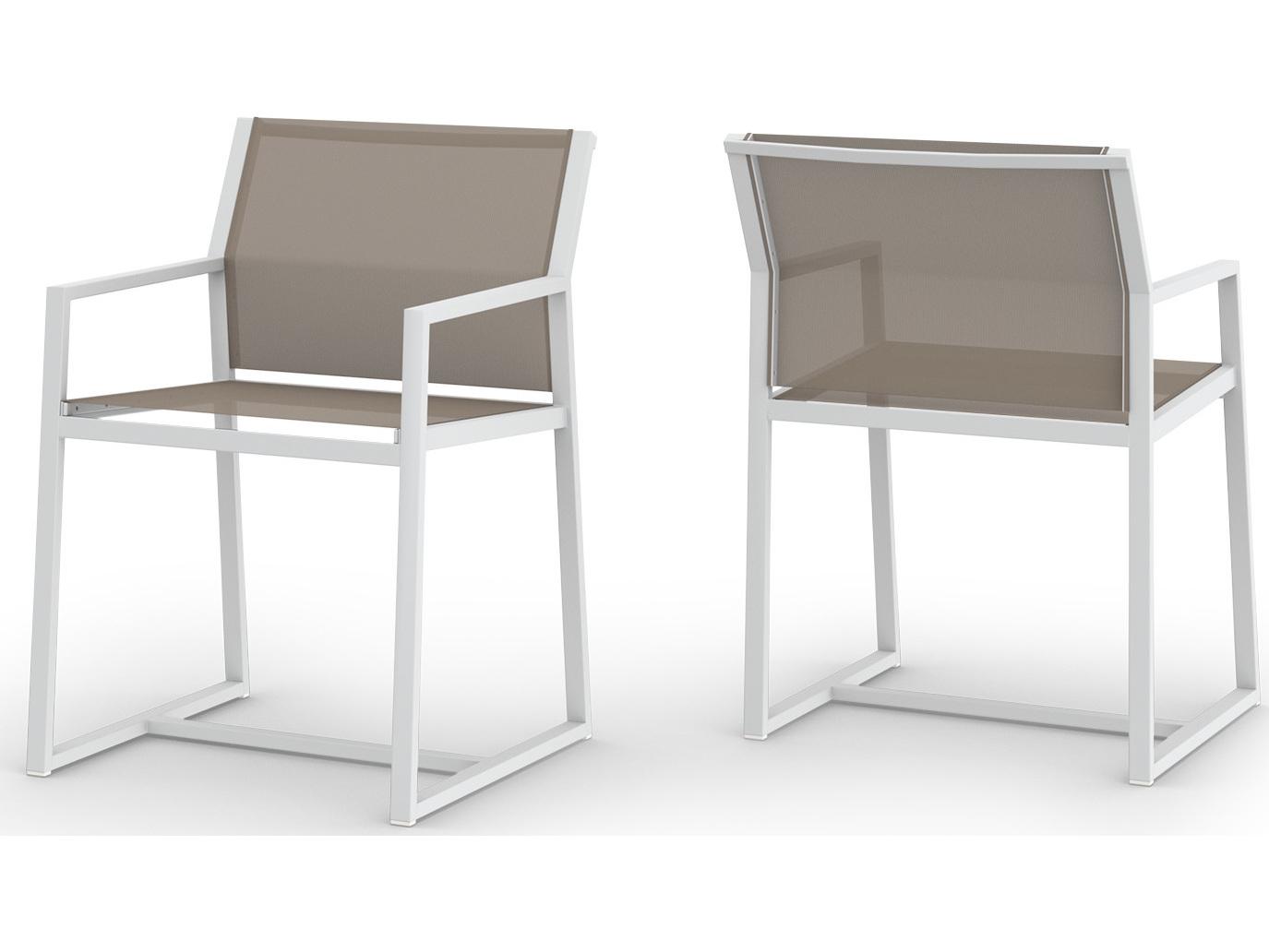 MamaGreen Allux Aluminum Sling Outdoor Dining Arm Chair