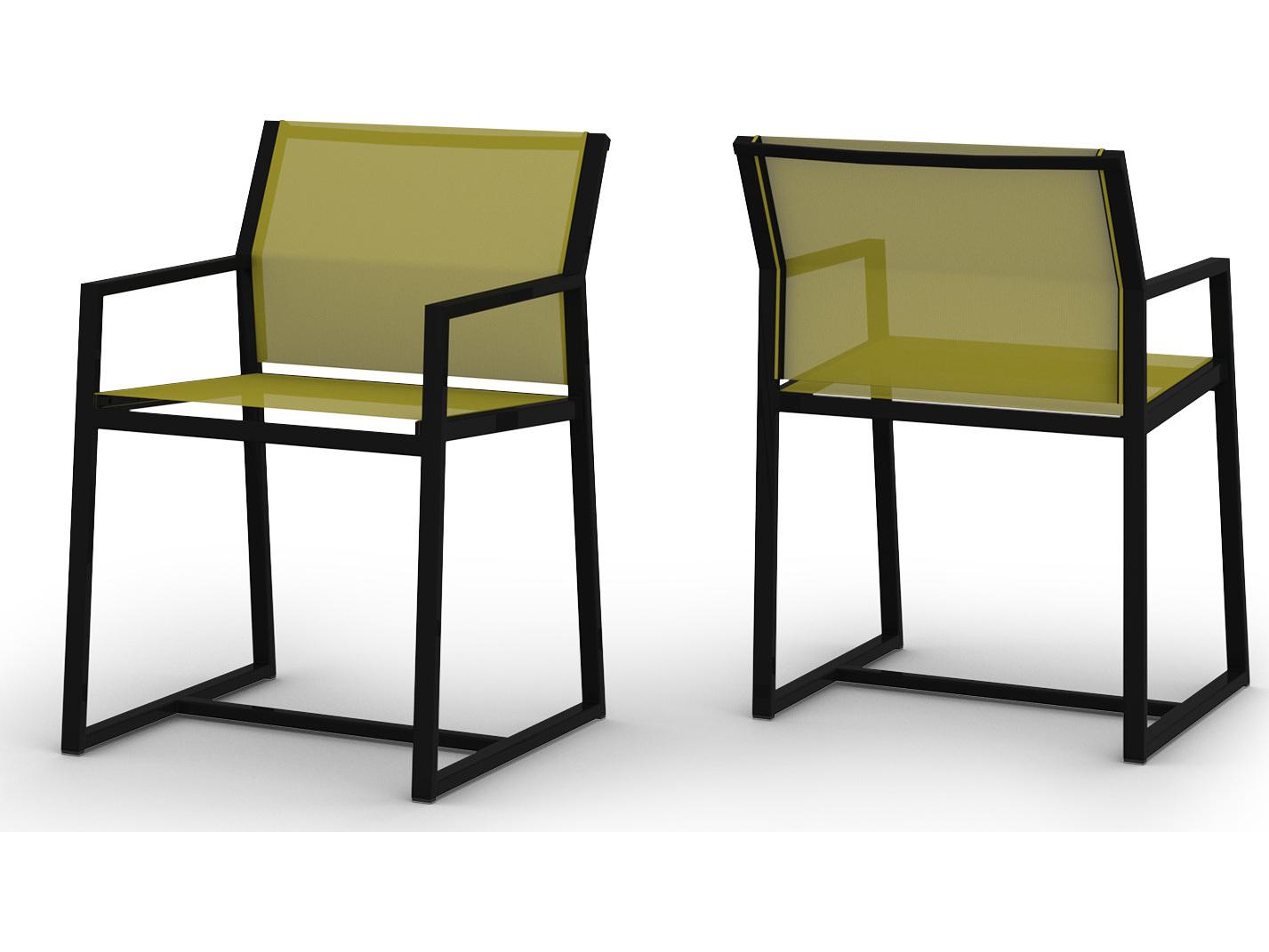 MamaGreen Allux Aluminum Sling Outdoor Dining Arm Chair