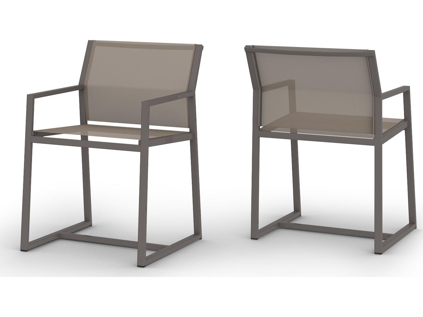 MamaGreen Allux Aluminum Sling Outdoor Dining Arm Chair