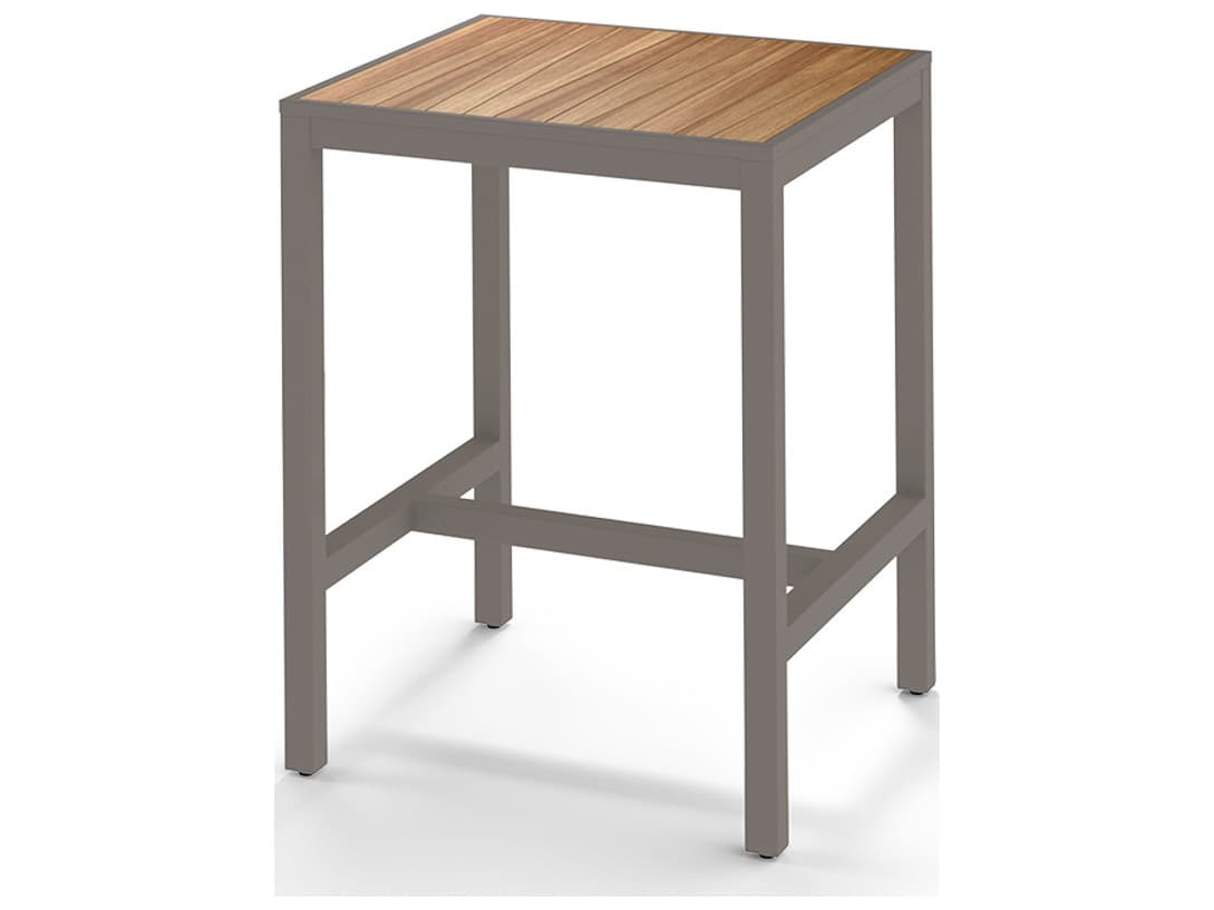 MamaGreen Allux Aluminum Square Abstract Slats Top Outdoor Patio Bar Table