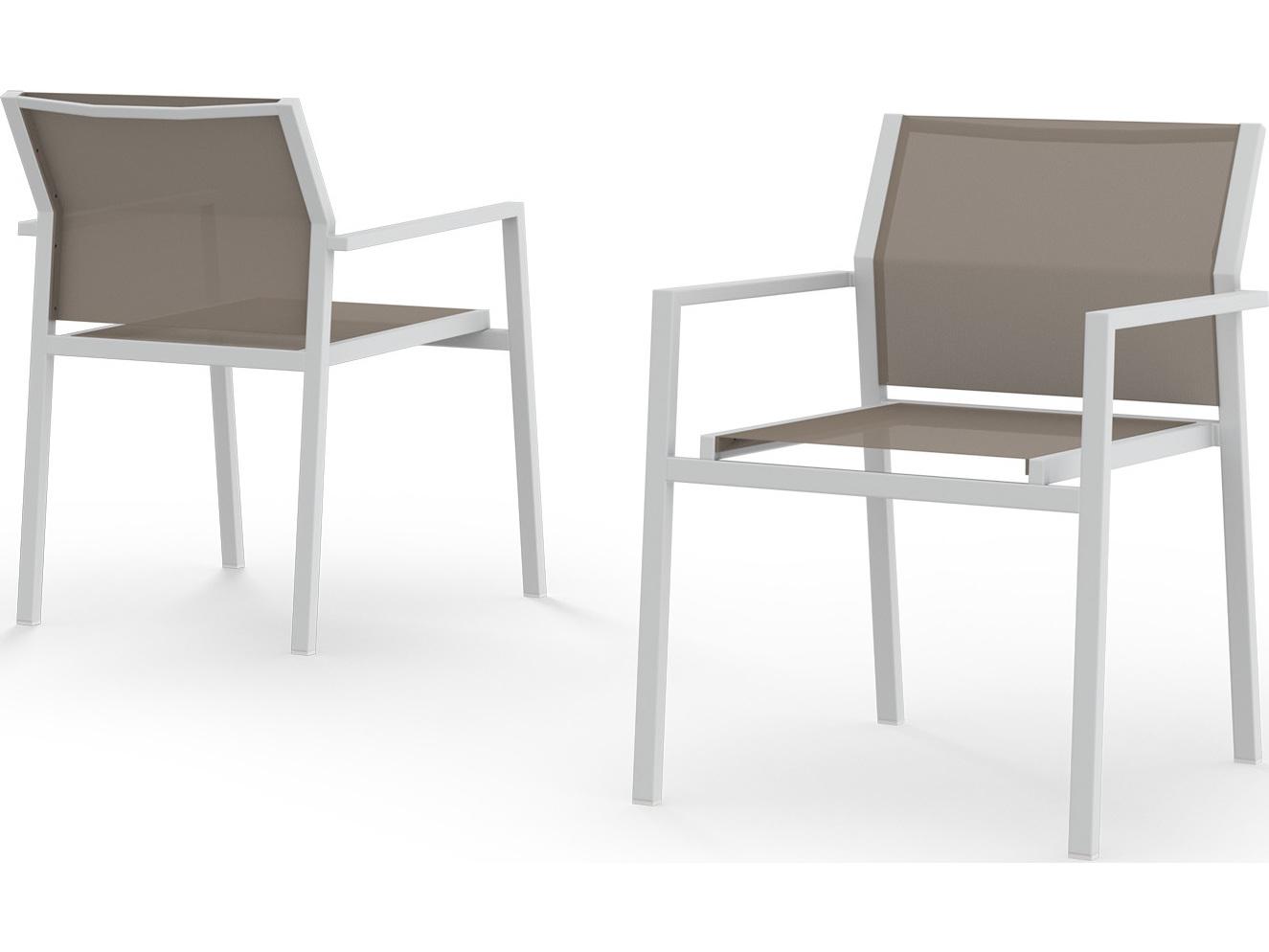 MamaGreen Allux Aluminum Sling Stackable Patio Dining Arm Chair