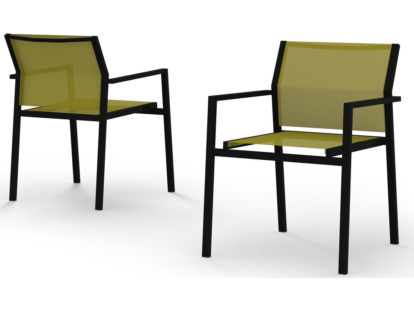 MamaGreen Allux Aluminum Sling Stackable Patio Dining Arm Chair