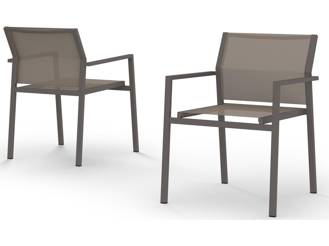 MamaGreen Allux Aluminum Sling Stackable Patio Dining Arm Chair