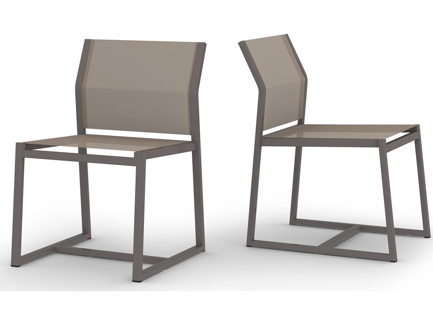 MamaGreen Allux Sling Aluminum Carver Outdoor Dining Side Chair