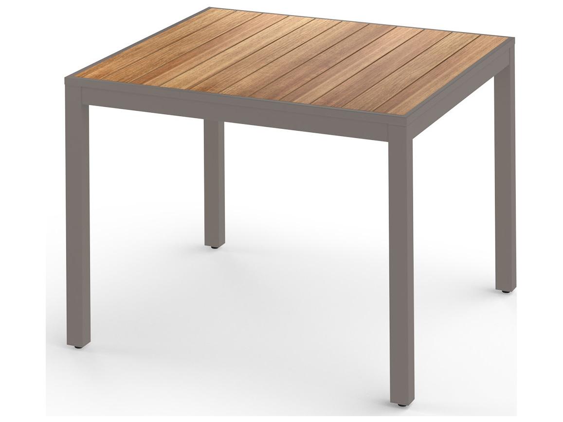 MamaGreen Allux Aluminum Square Straight Slats Top Patio Dining Table