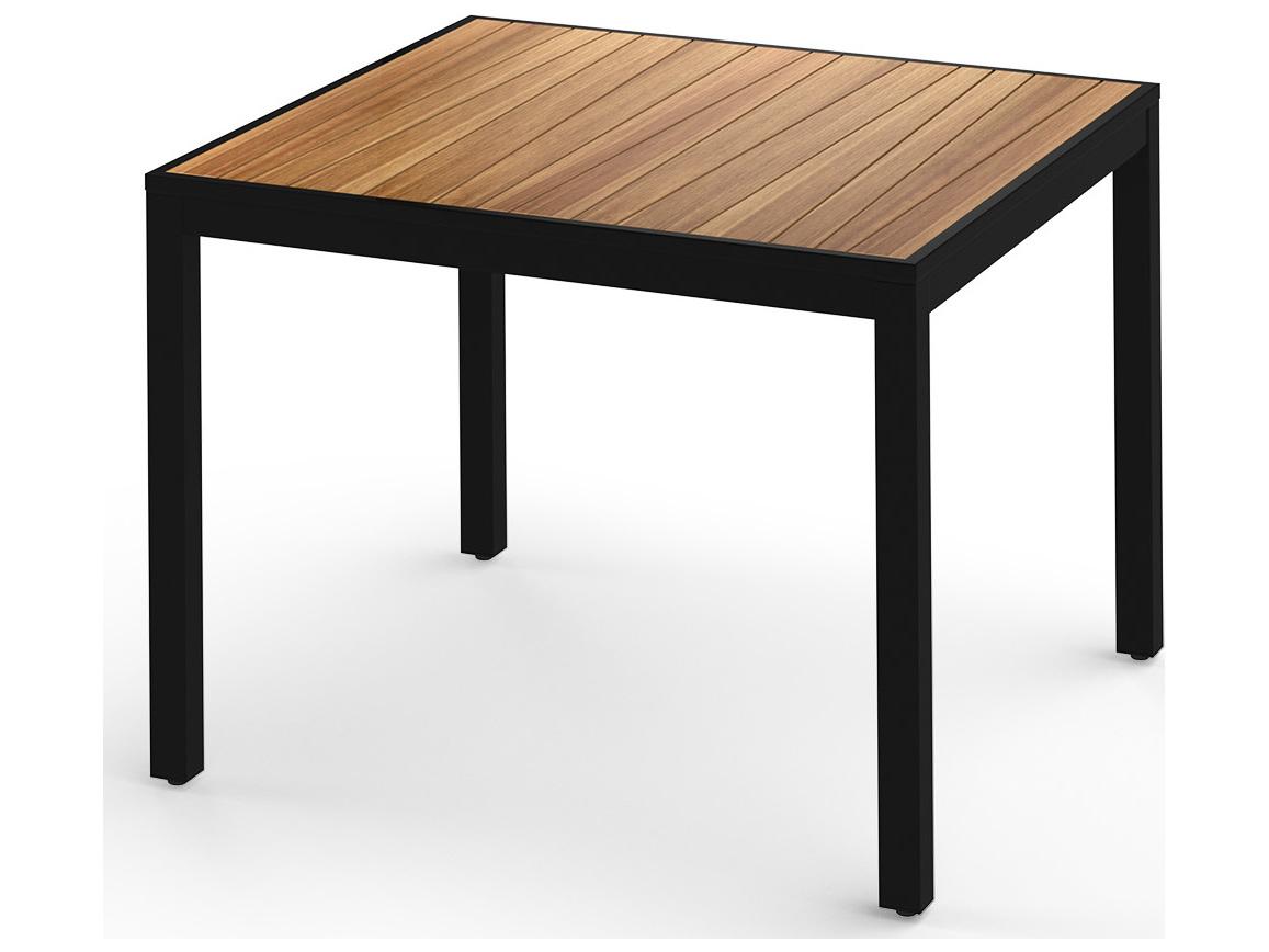 MamaGreen Allux Aluminum Square Abstract Slats Top Outdoor Dining Table