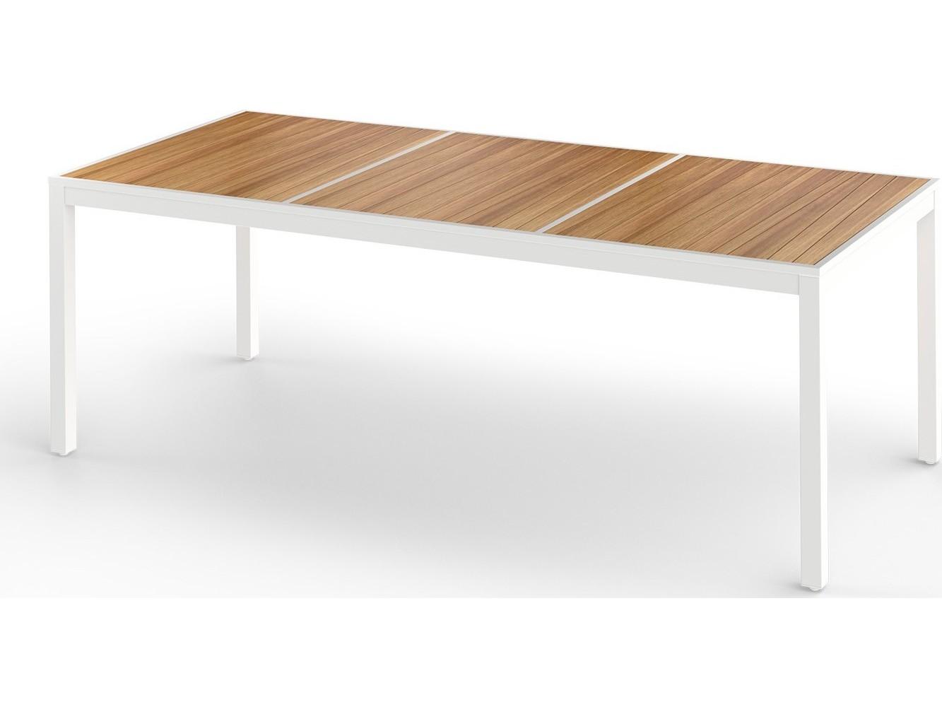 MamaGreen Allux Aluminum Rectangular Abstract Slats Top Outdoor Patio Dining Table