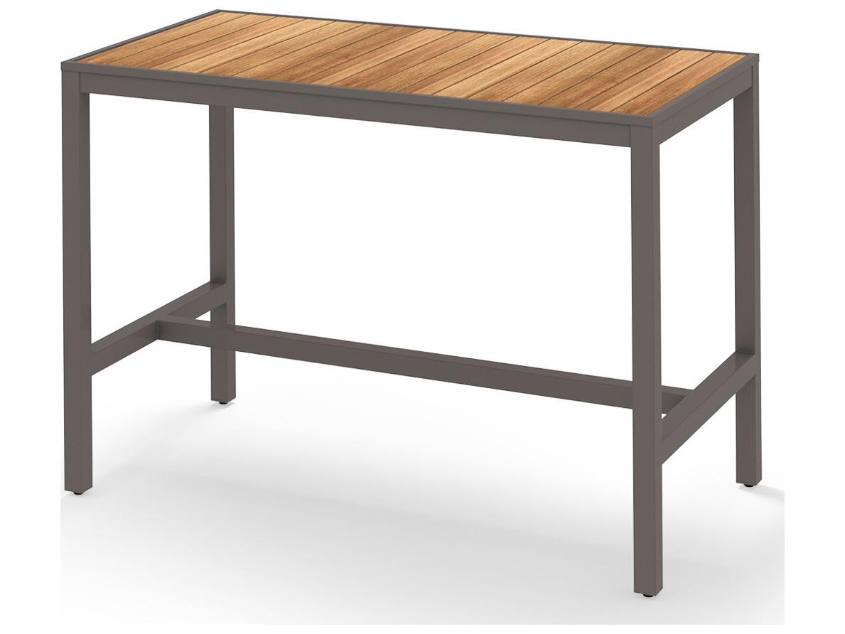 MamaGreen Allux Aluminum Rectangular Straight Slats Top Outdoor Bar Table