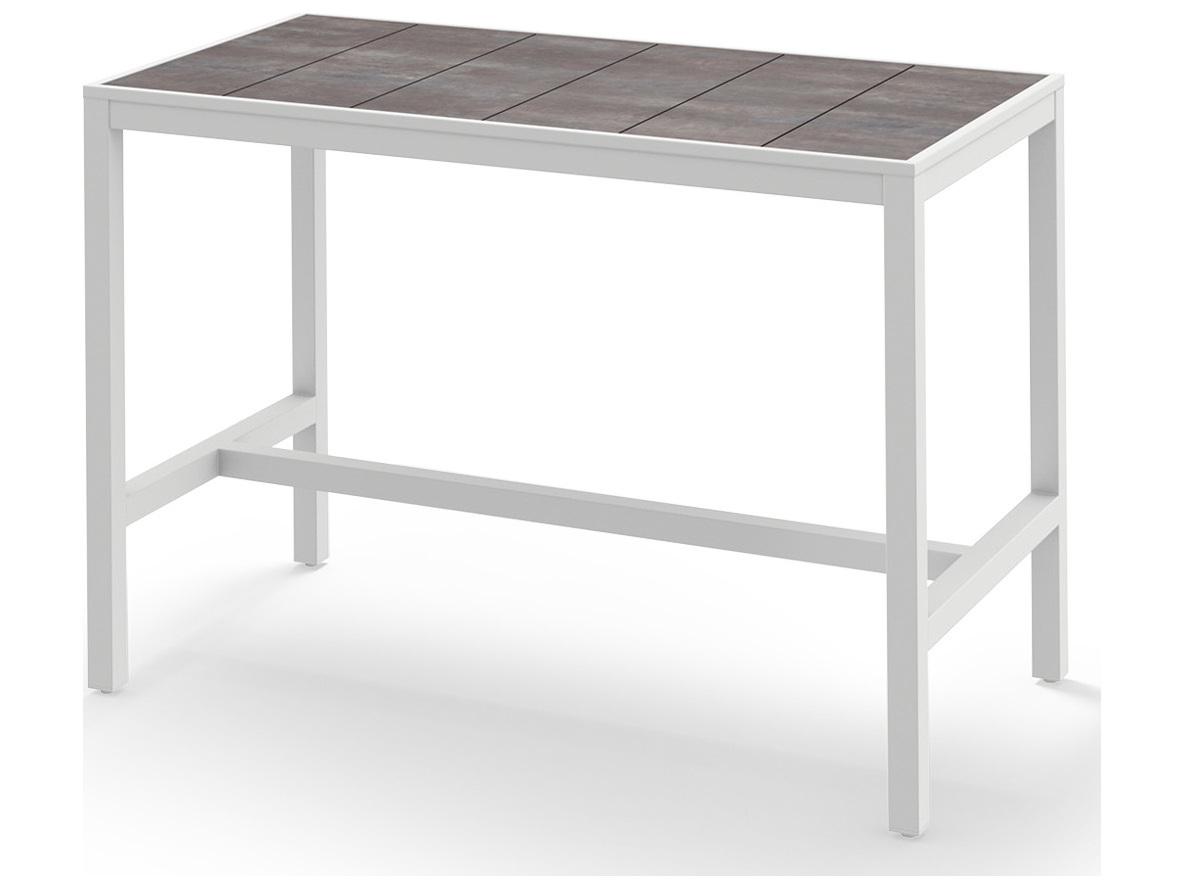 MamaGreen Allux Quick Ship Aluminum Rectangular Outdoor Patio Bar Table