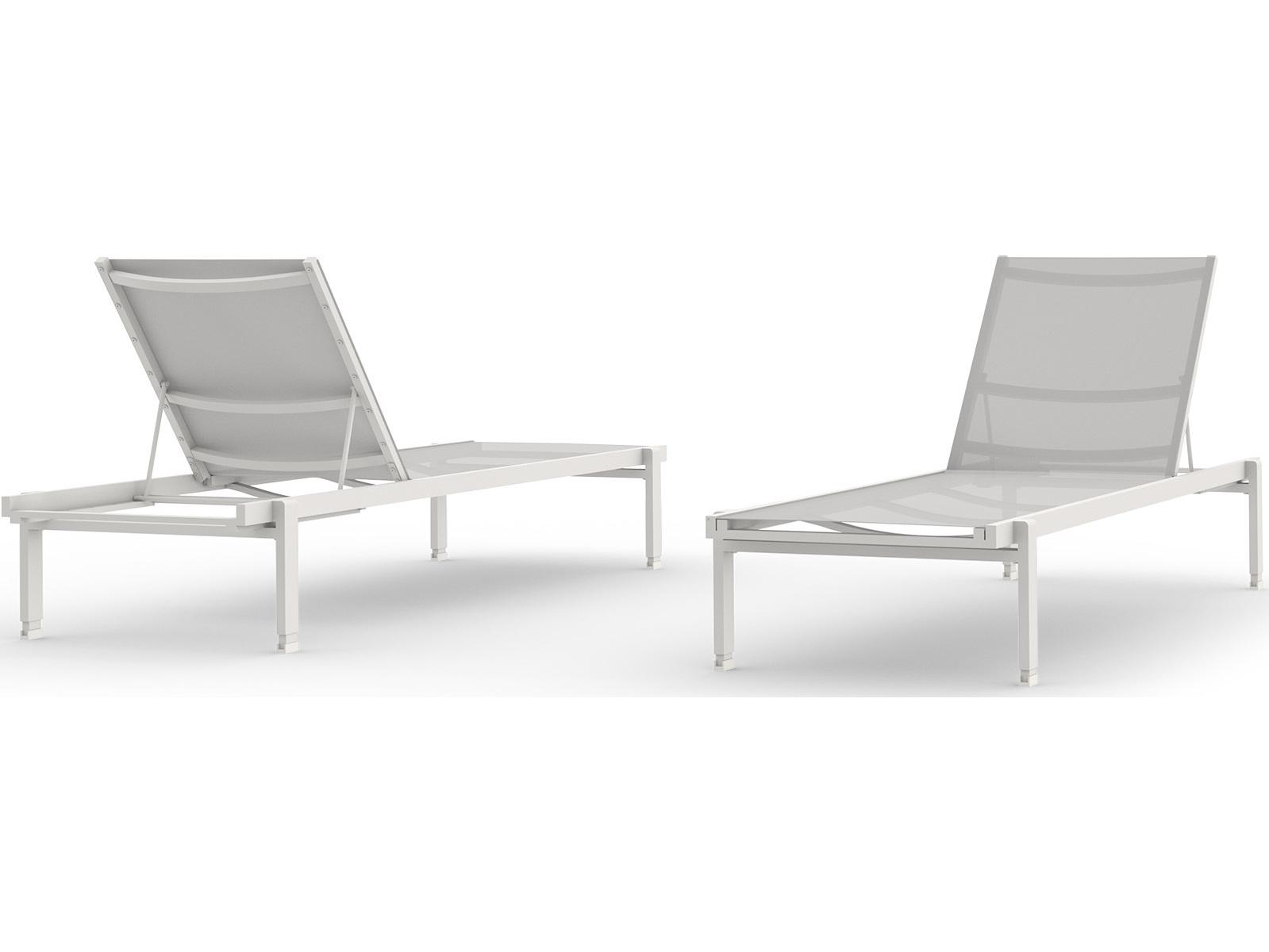 MamaGreen Allux Sling Aluminum Stackable Ledge Outdoor Patio Chaise Lounge with Shade