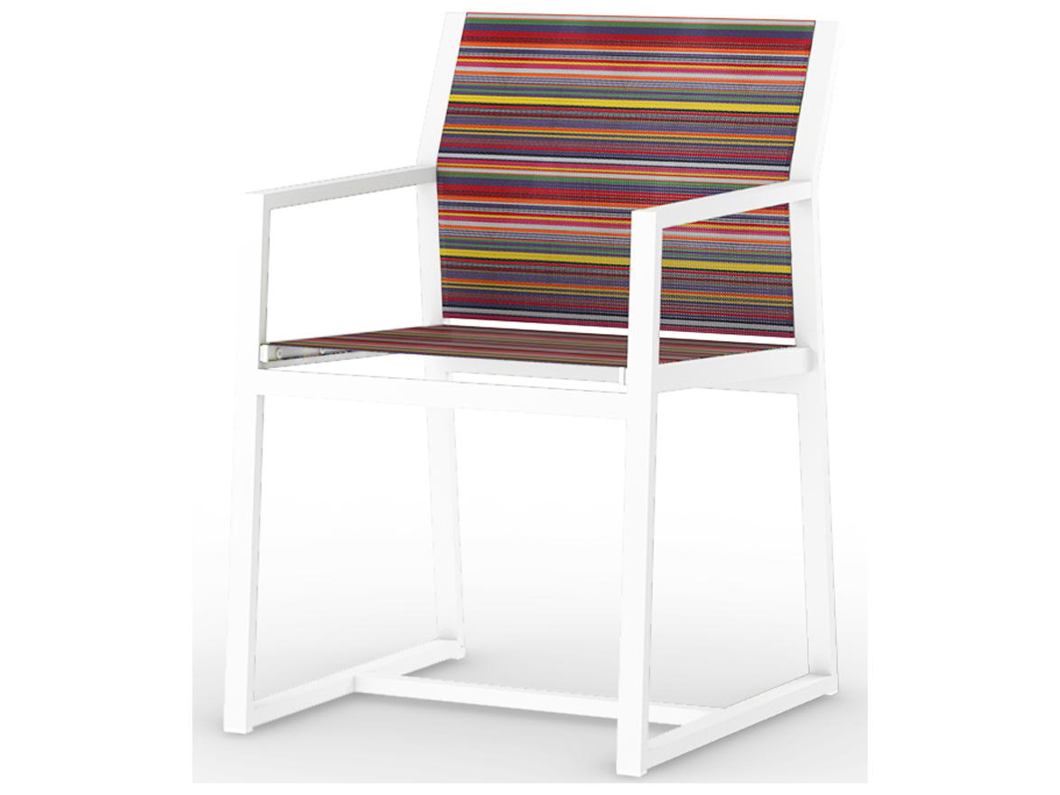 MamaGreen Stripe Aluminum Carver Outdoor Dining Arm Chair