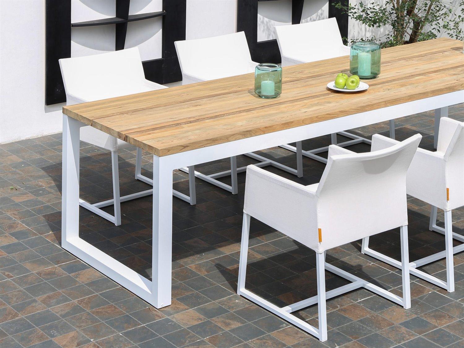 MamaGreen Oko Steel Teak Outdoor Patio Dining Set