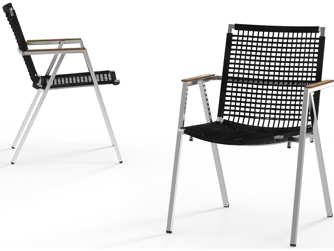 MamaGreen Olaf Stainless Steel Wicker Outdoor Patio Dining Arm Chair