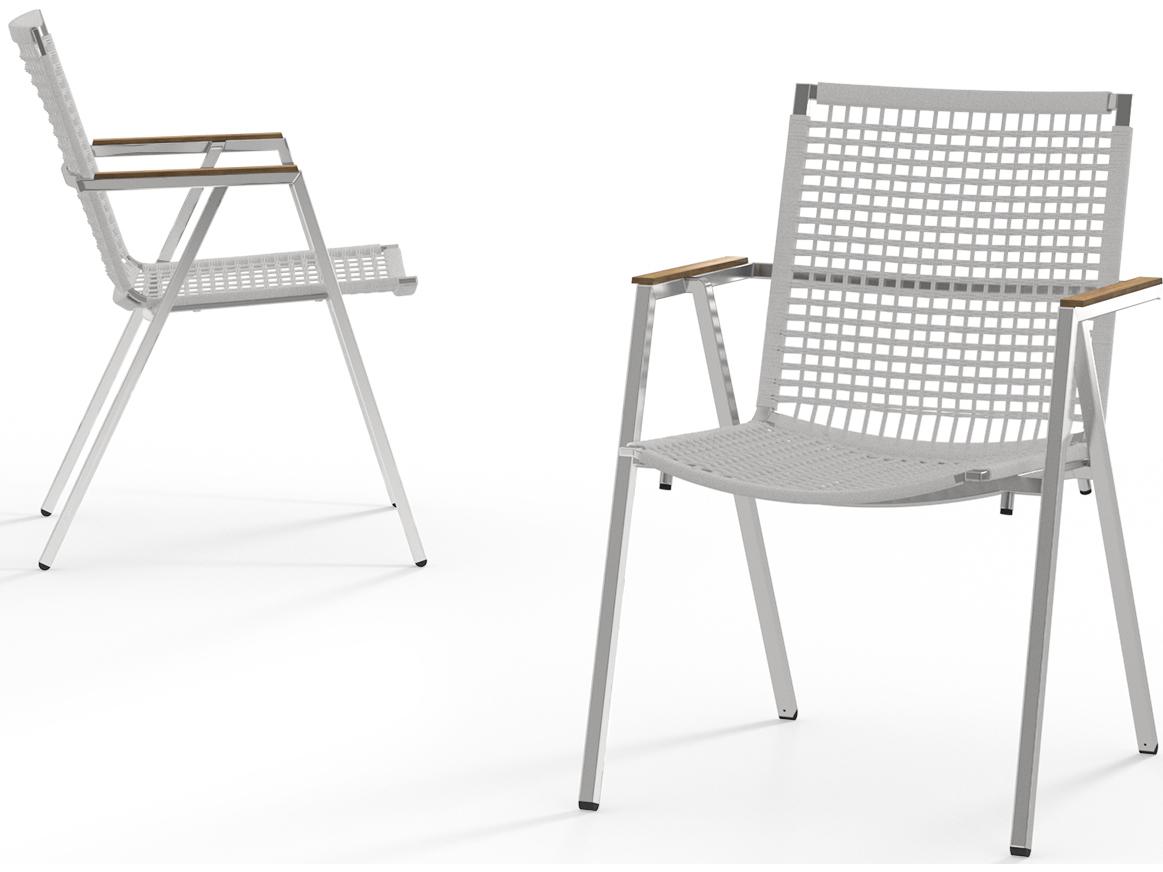 MamaGreen Olaf Stainless Steel Wicker Outdoor Patio Dining Arm Chair