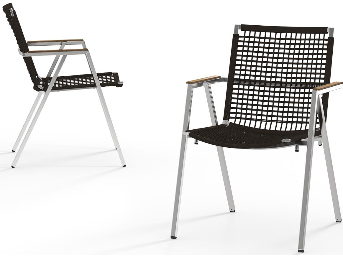 MamaGreen Olaf Stainless Steel Wicker Outdoor Patio Dining Arm Chair