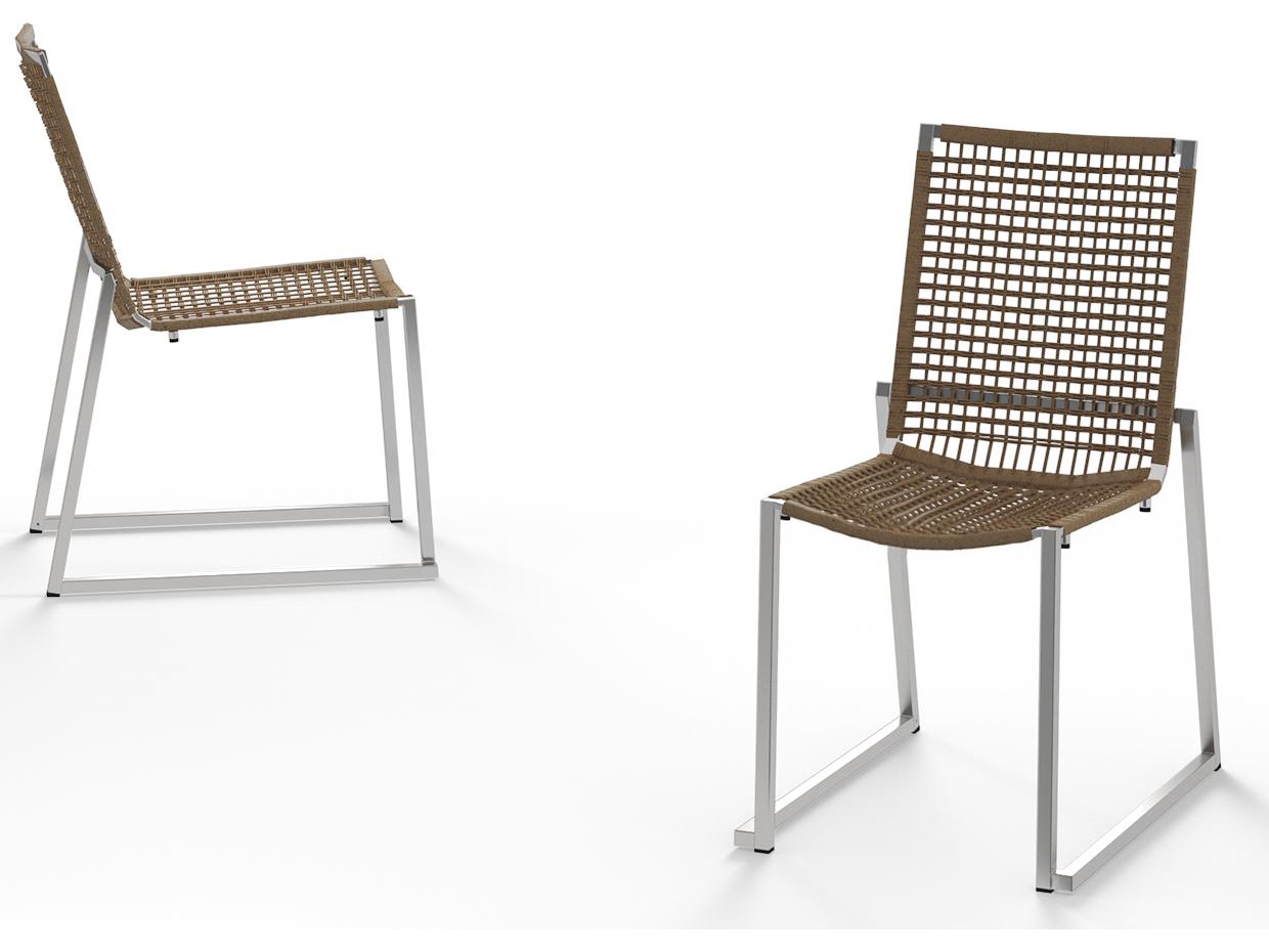 MamaGreen Olaf Stainless Steel Wicker Patio Dining Side Chair