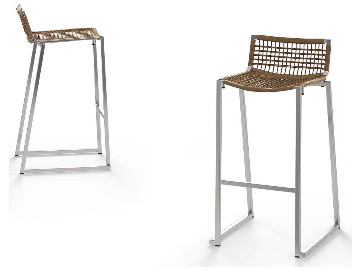 MamaGreen Olaf Stainless Steel Wicker Patio Bar Chair