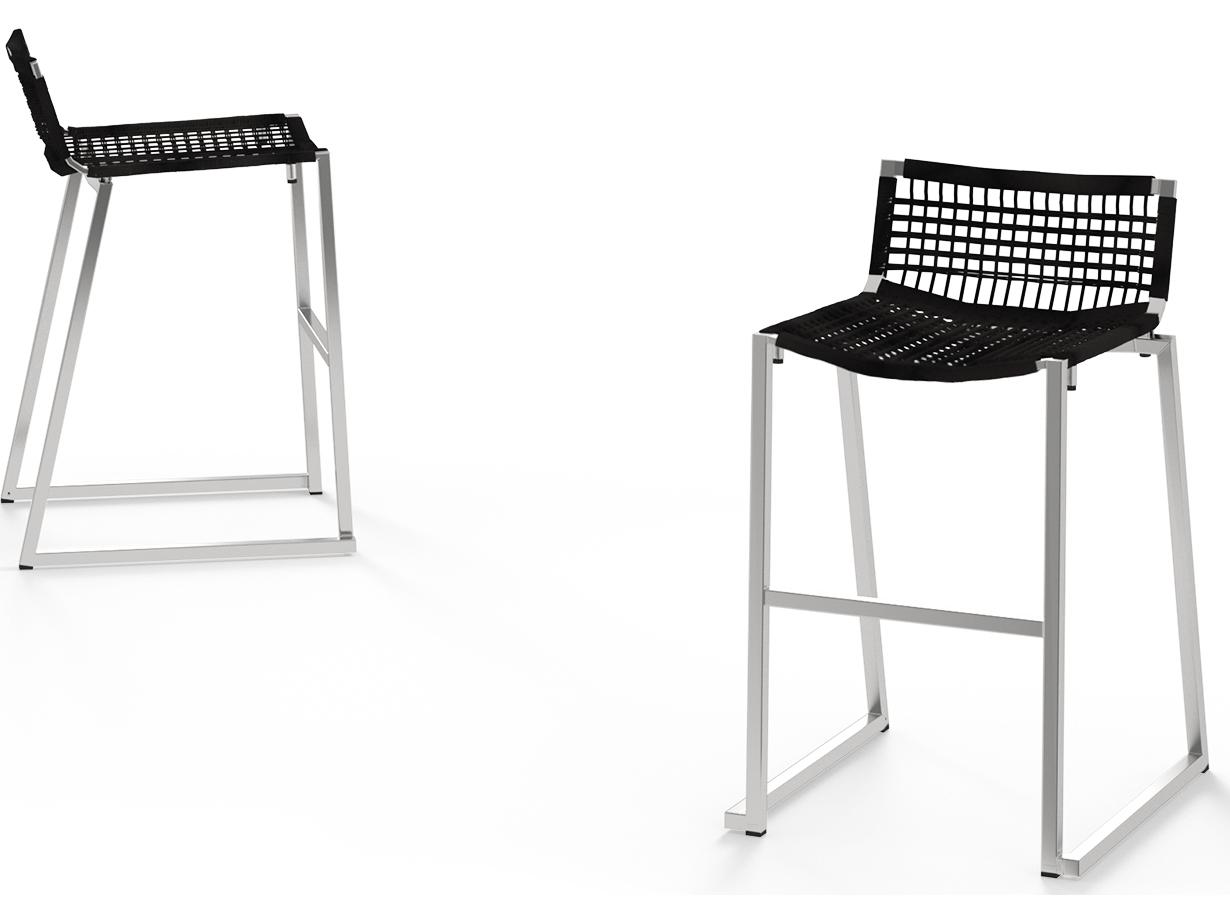 MamaGreen Olaf Stainless Steel Wicker Armless Patio Counter Chair