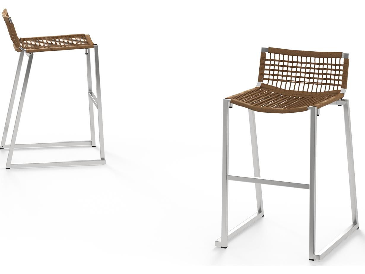 MamaGreen Olaf Stainless Steel Wicker Armless Patio Counter Chair
