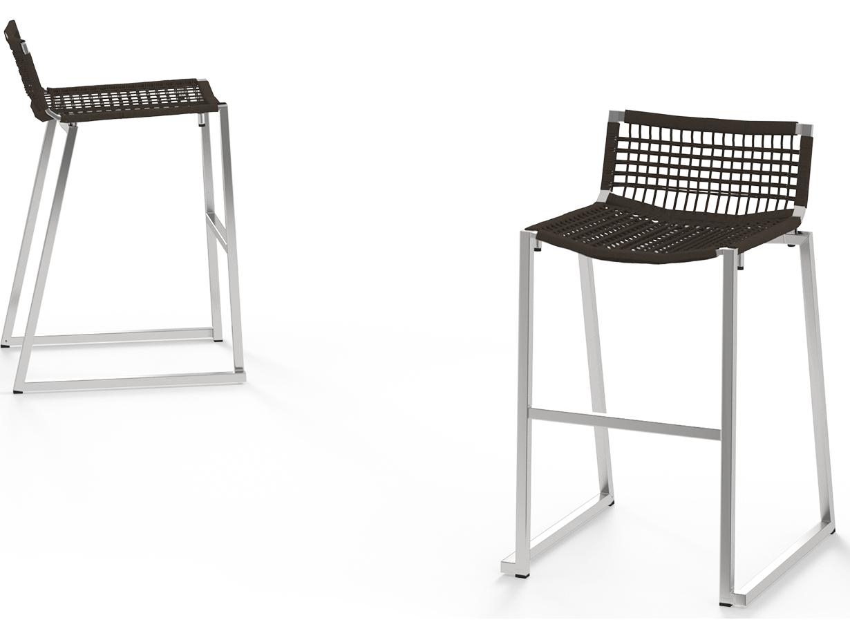 MamaGreen Olaf Stainless Steel Wicker Armless Patio Counter Chair