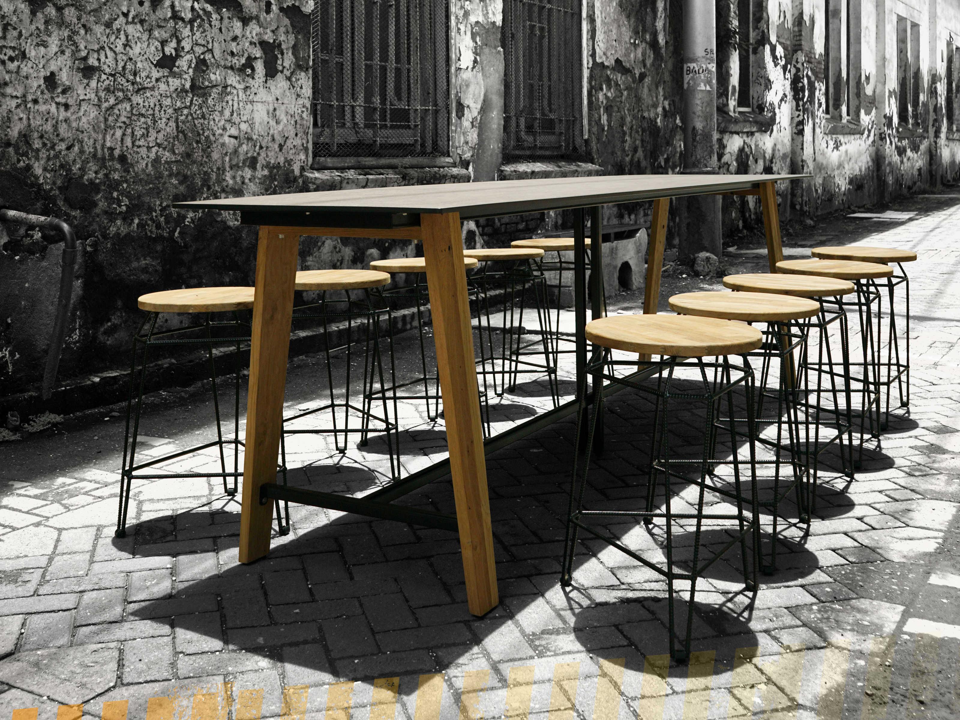 MamaGreen Sato Teak Rectangular Outdoor Counter Table