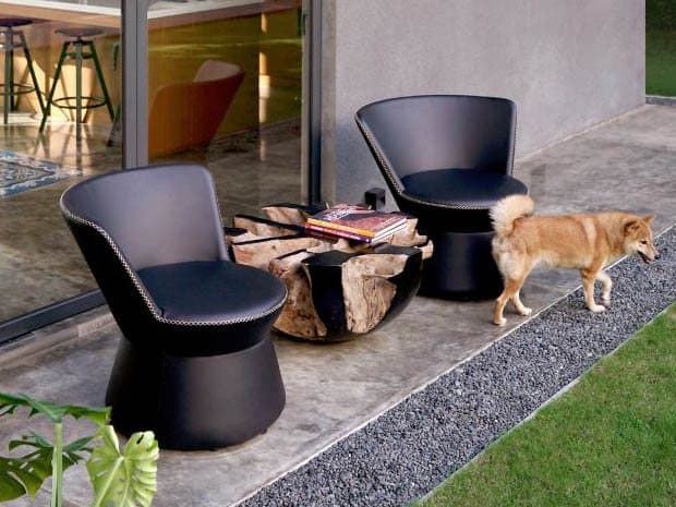 MamaGreen Stizzy Faux Leather Outdoor Lounge Set