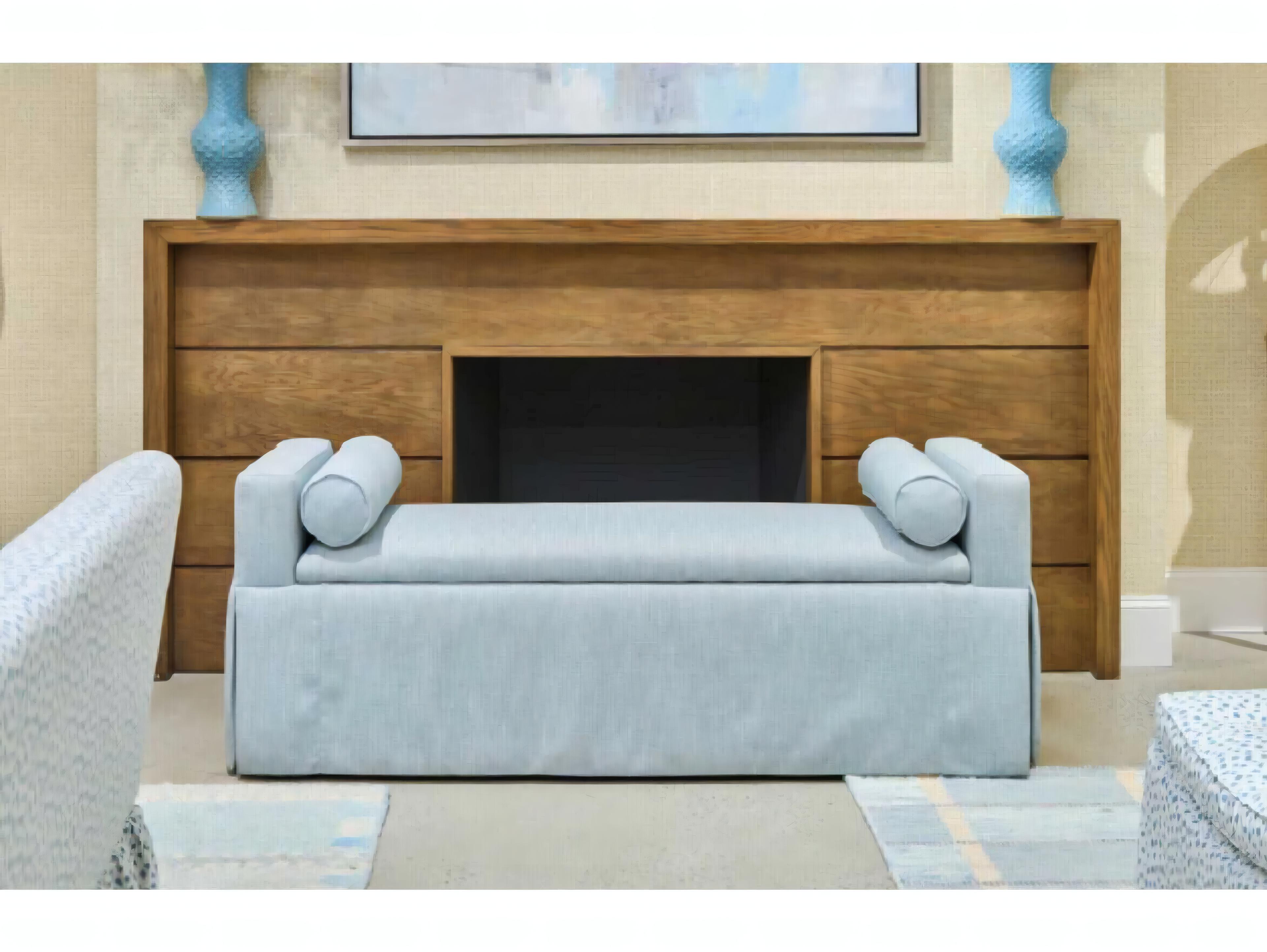 Mr. & Mrs. Howard Donna Blue Upholstered Accent Bench