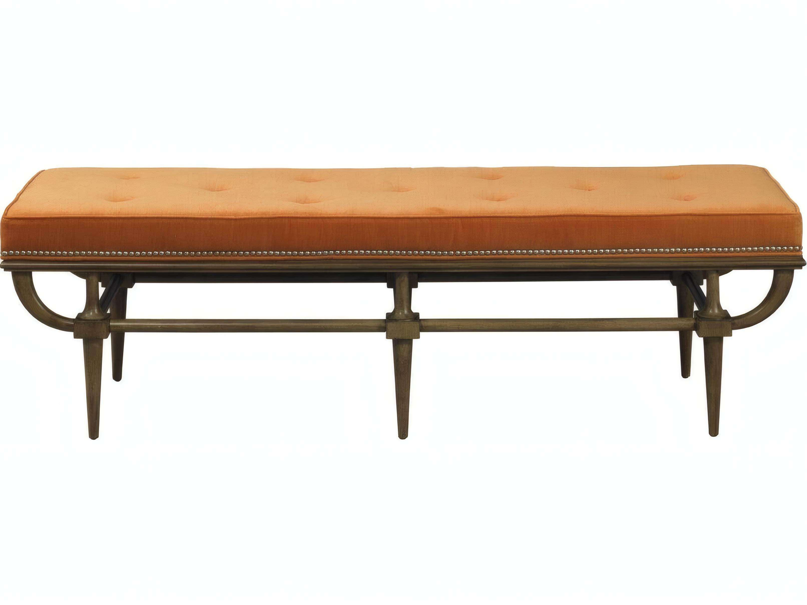 Mr. & Mrs. Howard Jetson Orange Upholstered Accent Bench