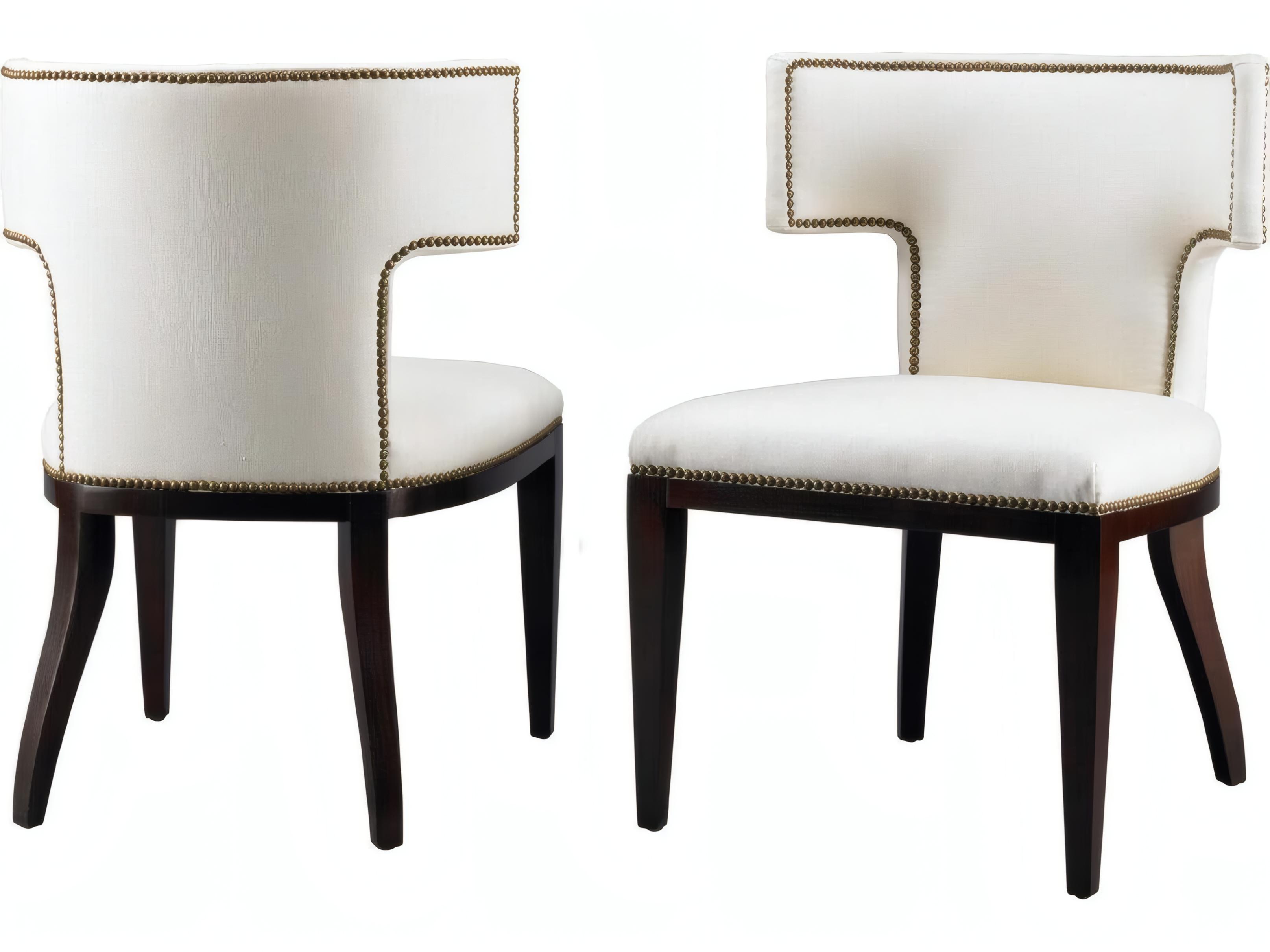 Mr. & Mrs. Howard Klismos Hardwood Brown Upholstered Armless Dining Chair