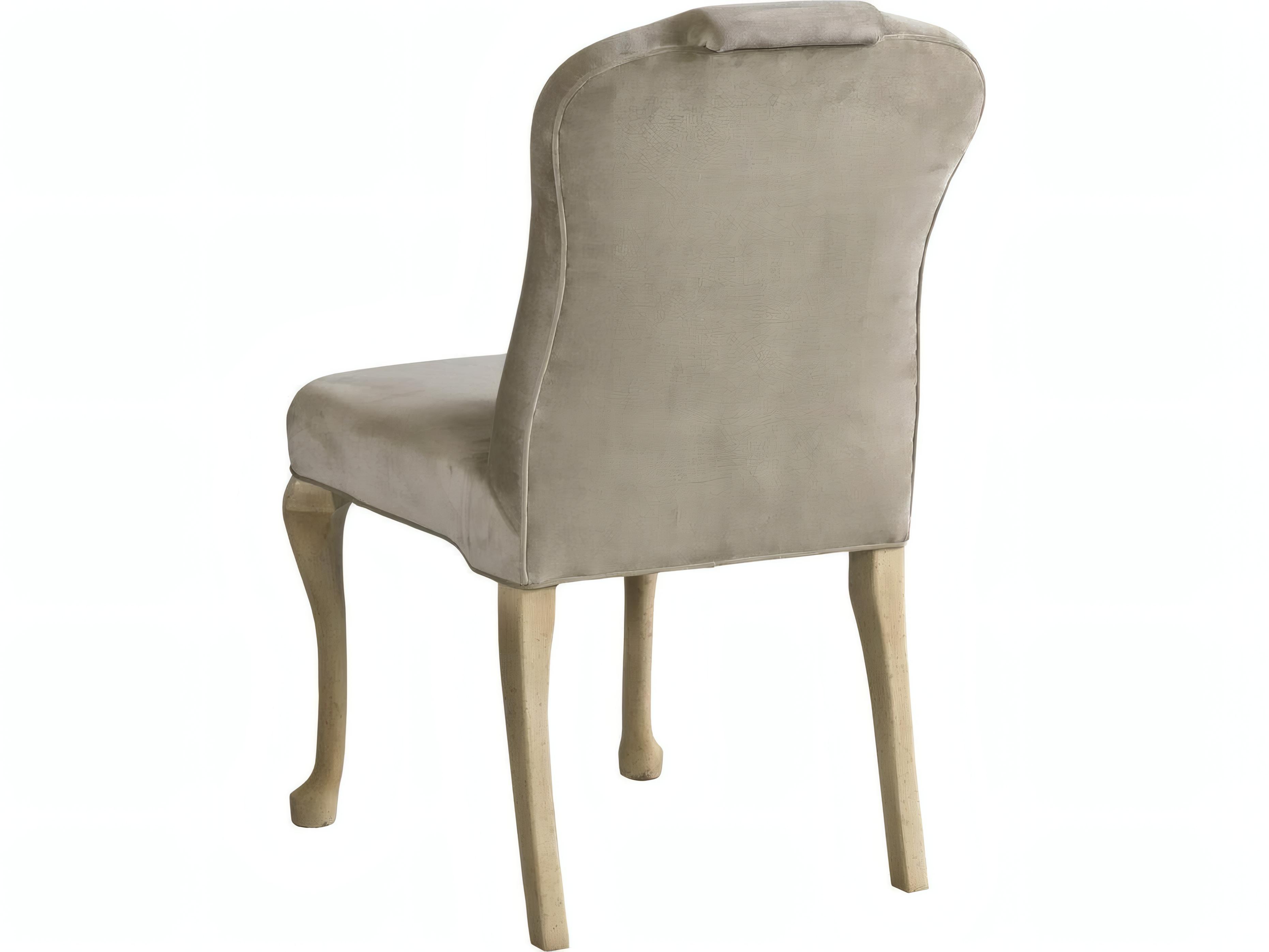 Mr. & Mrs. Howard Annies Hardwood Gray Upholstered Armless Dining Chair