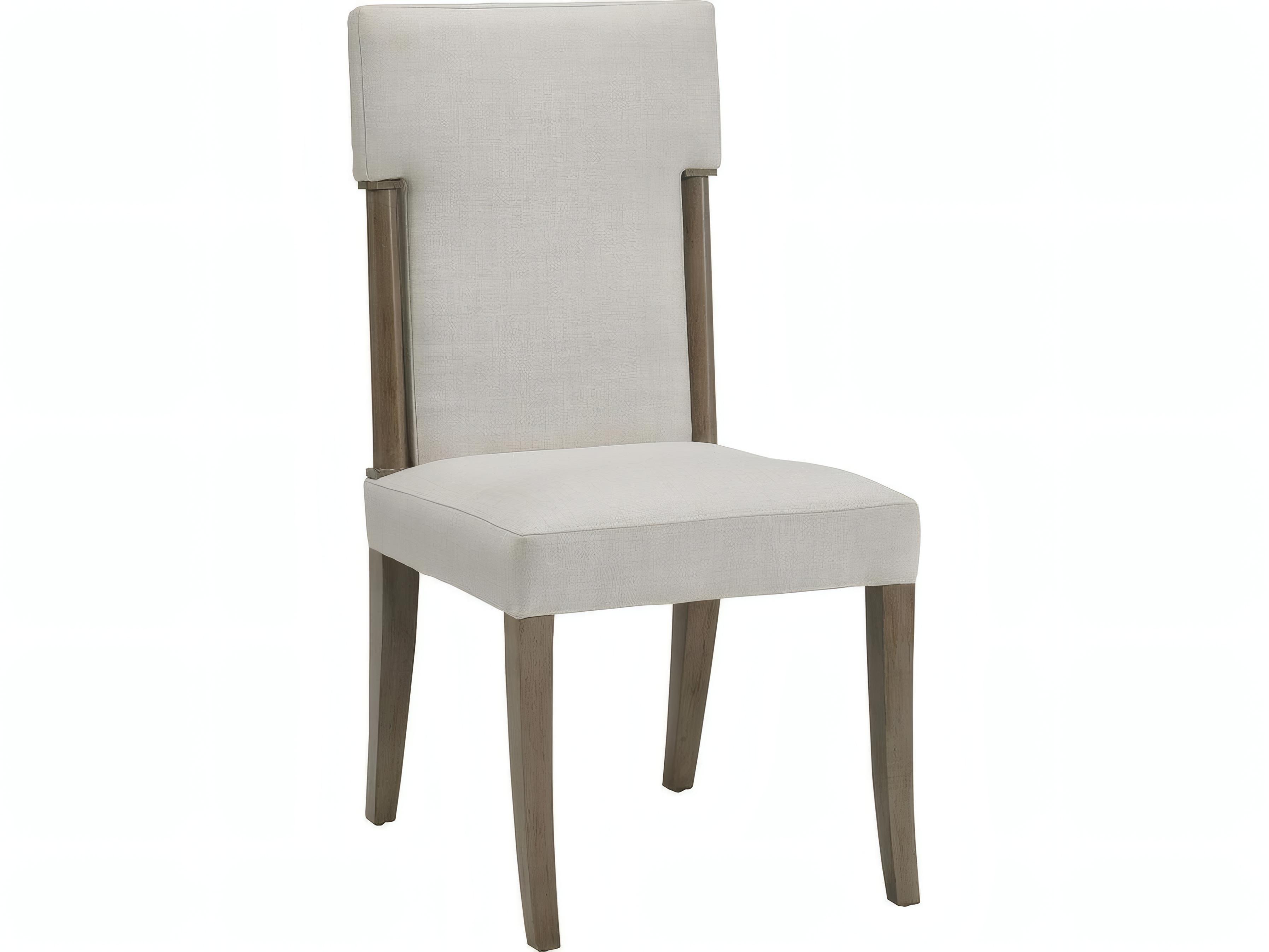 Mr. & Mrs. Howard Geneve Hardwood Brown Upholstered Armless Dining Chair