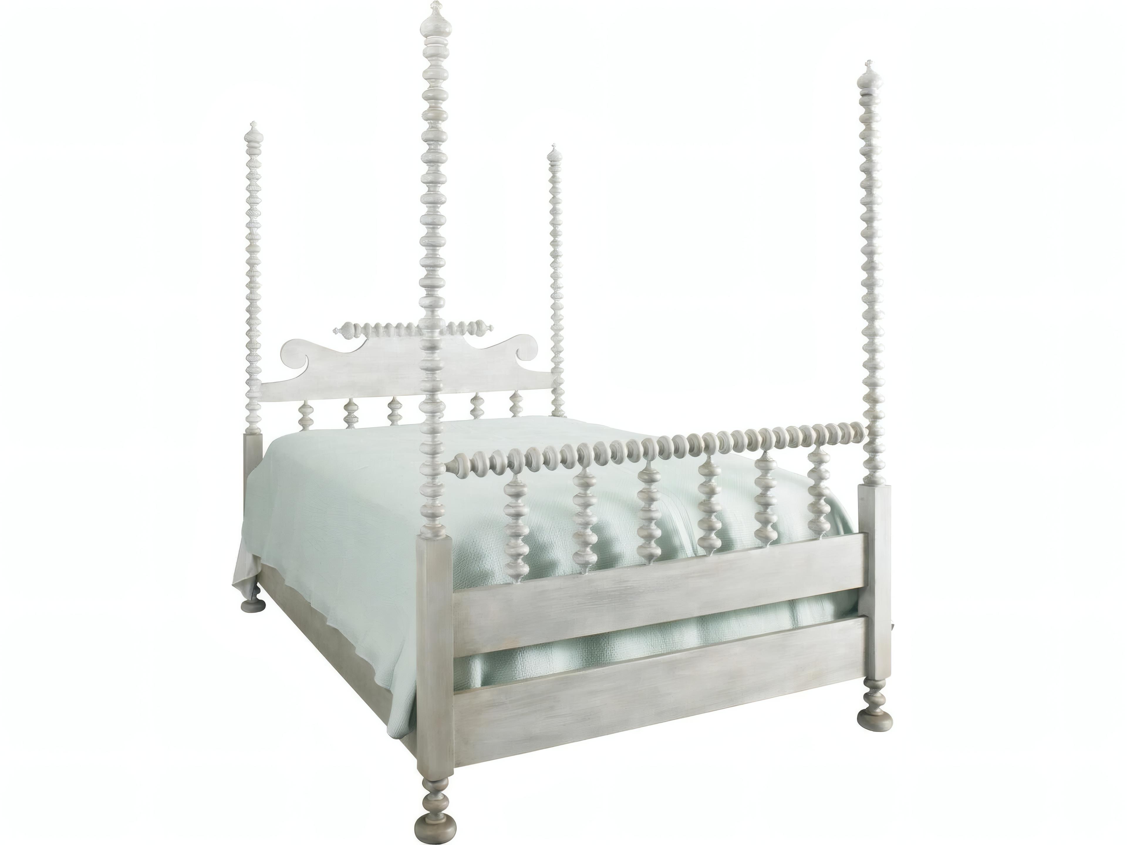 Mr. & Mrs. Howard South Hampton White Maple Wood King Poster Bed