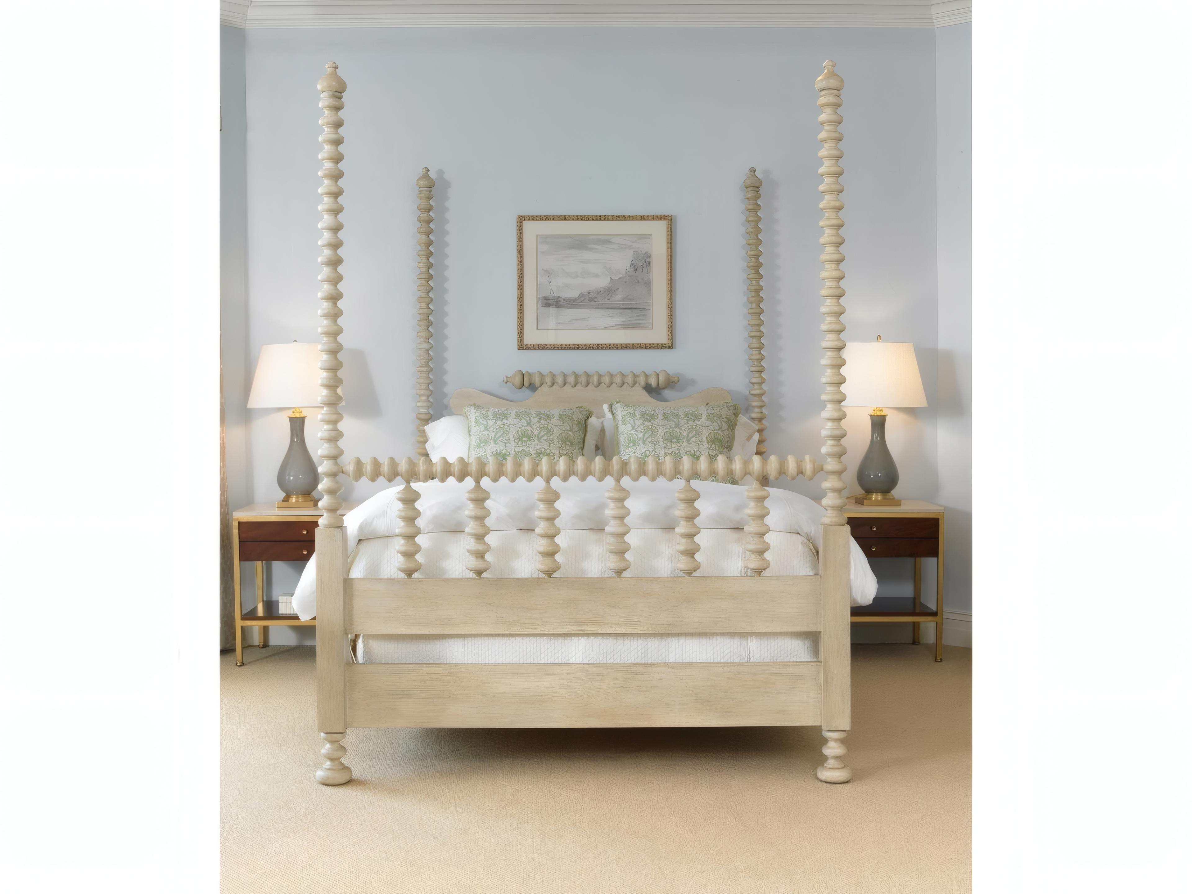 Mr. & Mrs. Howard South Hampton White Maple Wood King Poster Bed
