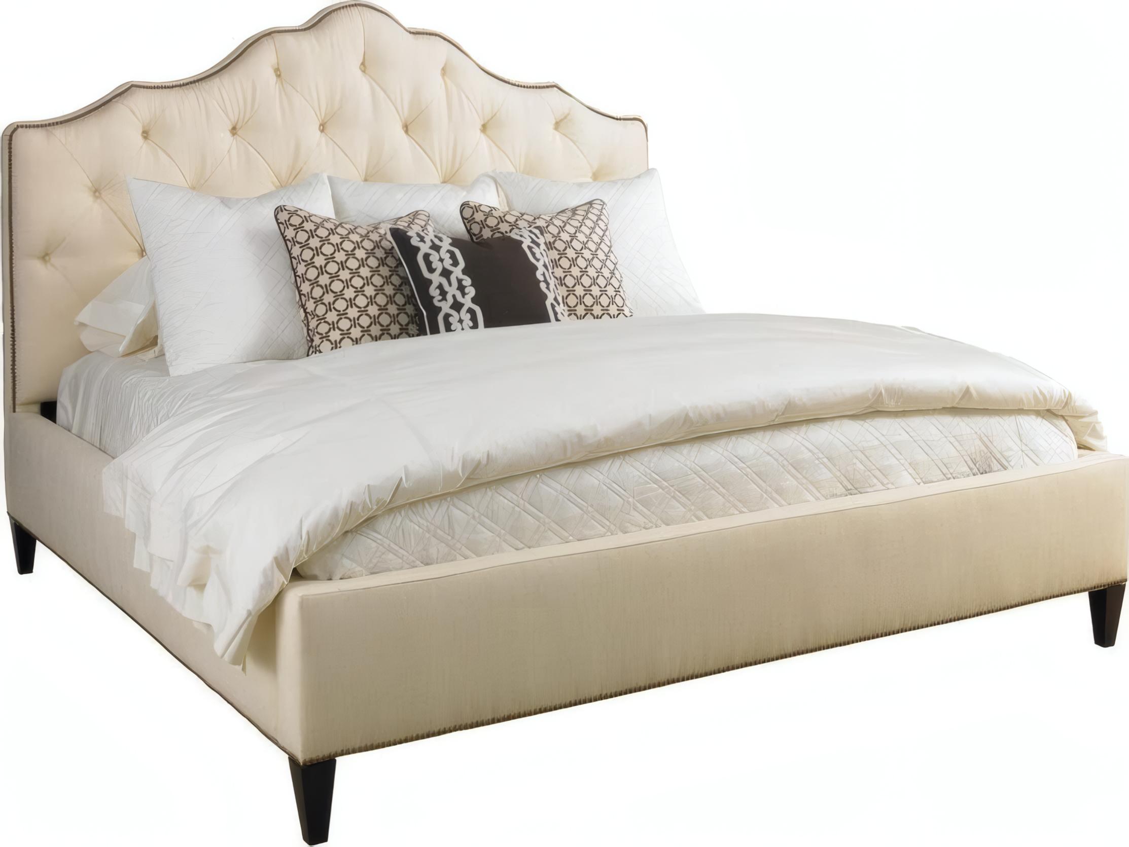 Mr. & Mrs. Howard Fairholm Brown Hardwood Upholstered King Panel Bed