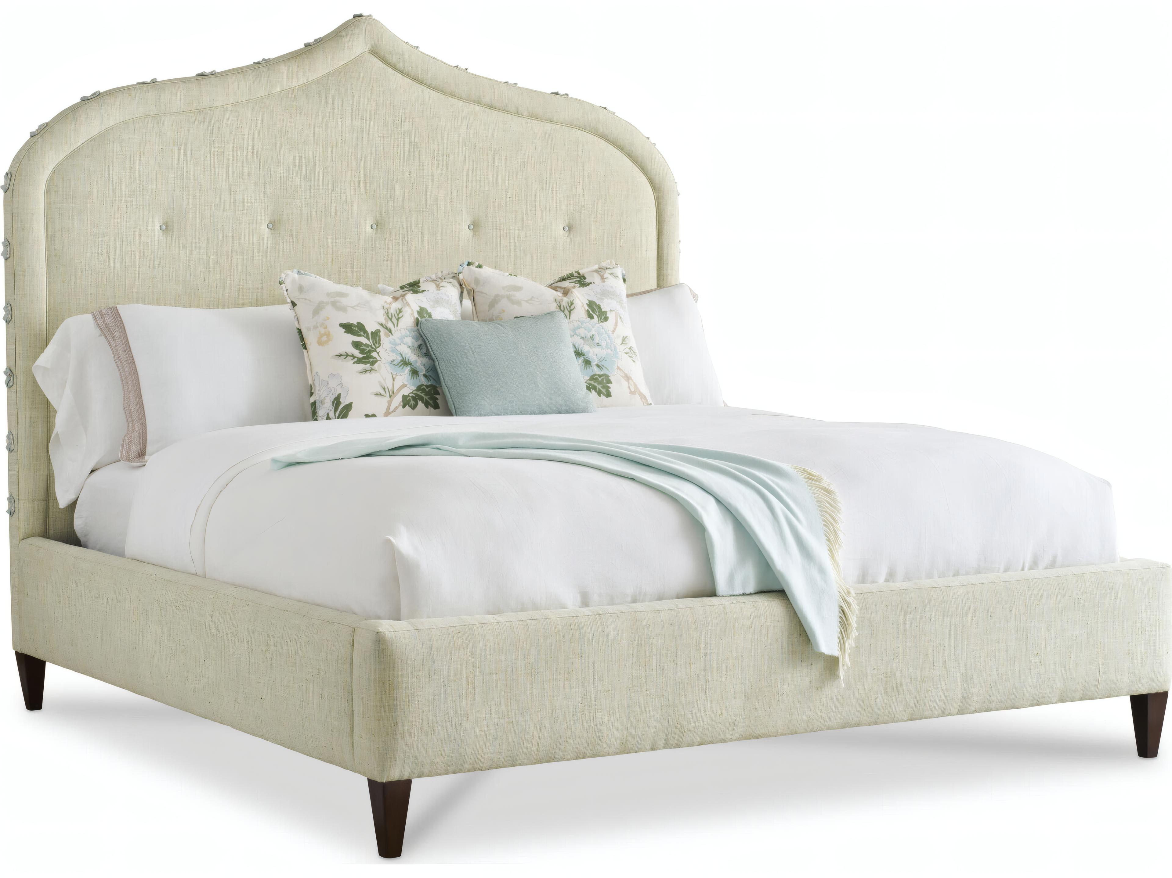 Mr. & Mrs. Howard Hadley Brown Hardwood Upholstered King Panel Bed