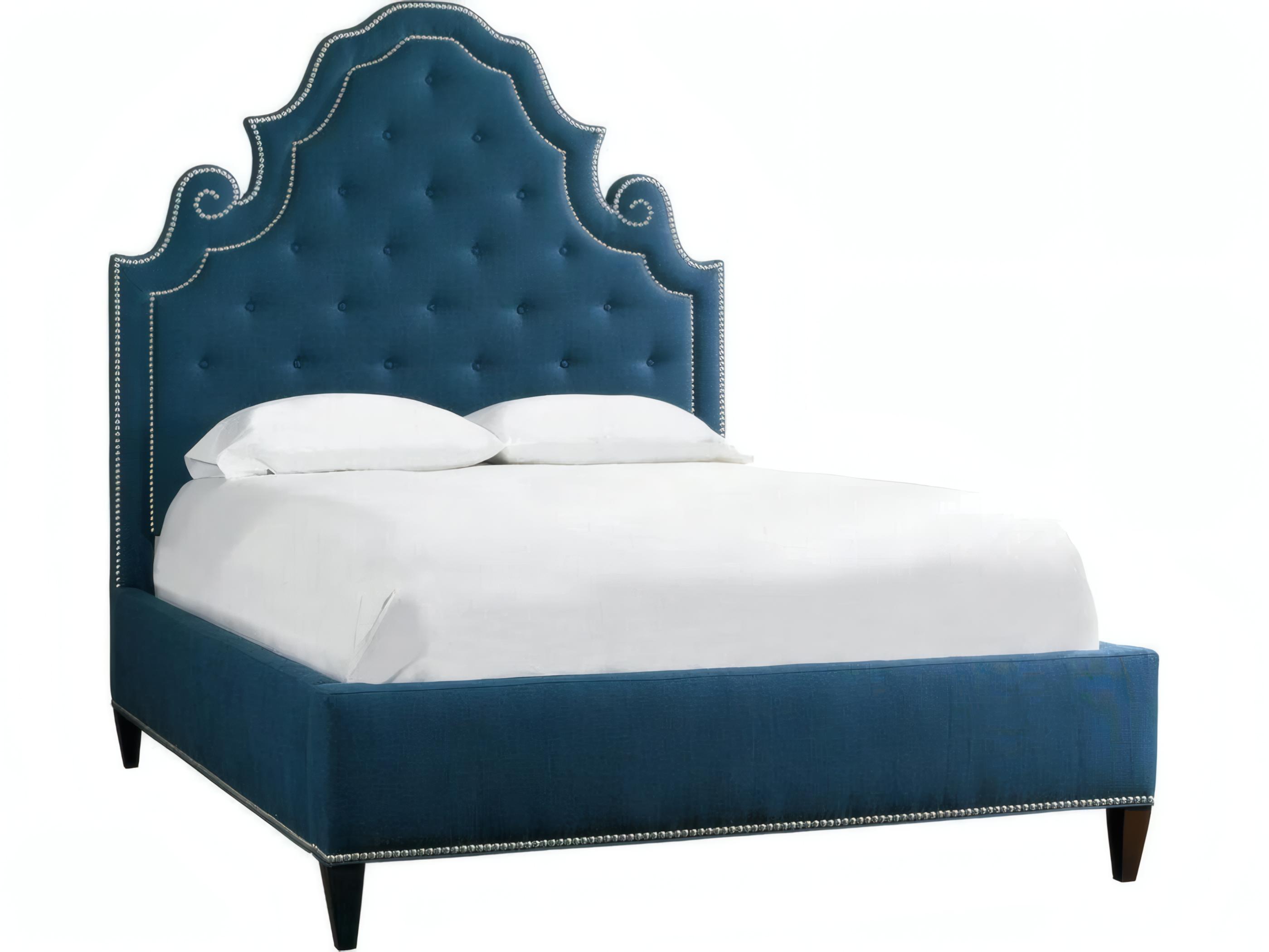Mr. & Mrs. Howard Shelter Blue Hardwood Upholstered Queen Panel Bed