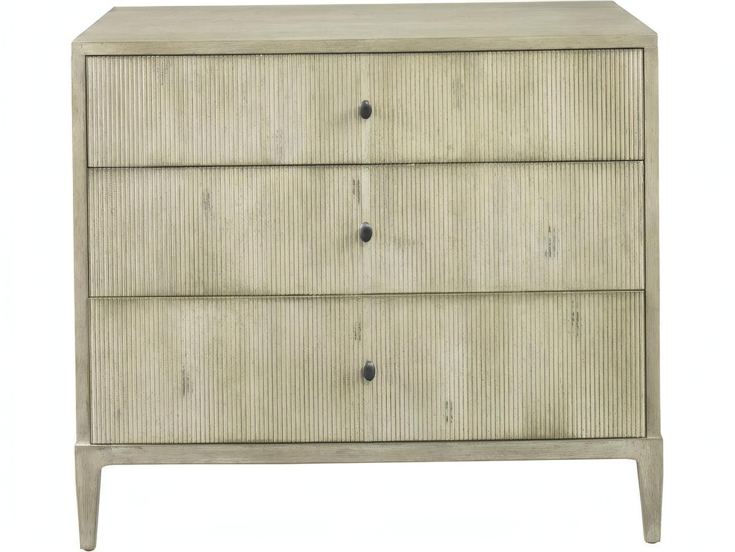Mr. & Mrs. Howard The Reedy 3Drawers Beige Ash Wood Nightstand