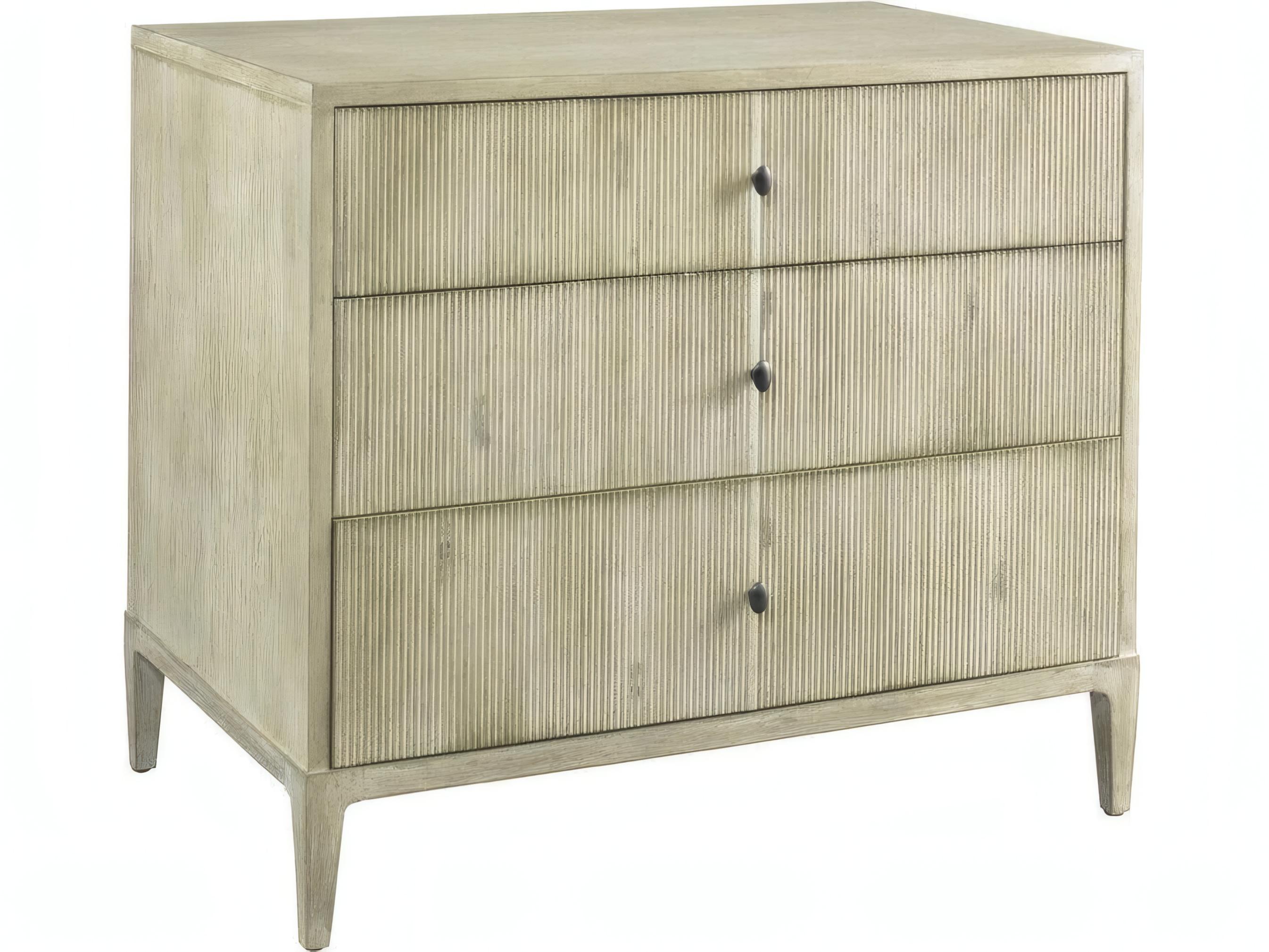 Mr. & Mrs. Howard The Reedy 3Drawers Beige Ash Wood Nightstand