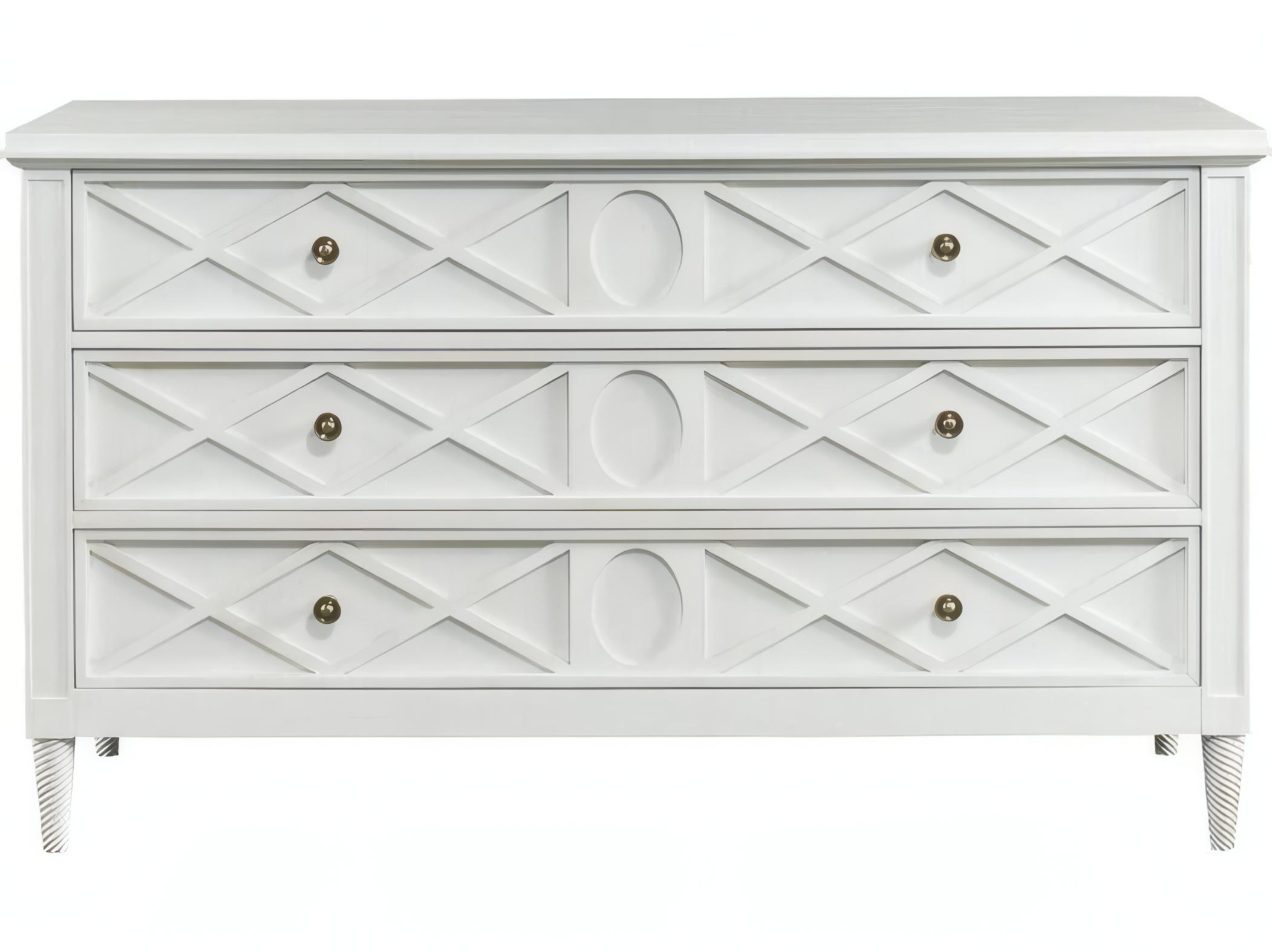 Mr. & Mrs. Howard Silhouette 3Drawers White Maple Wood Dresser