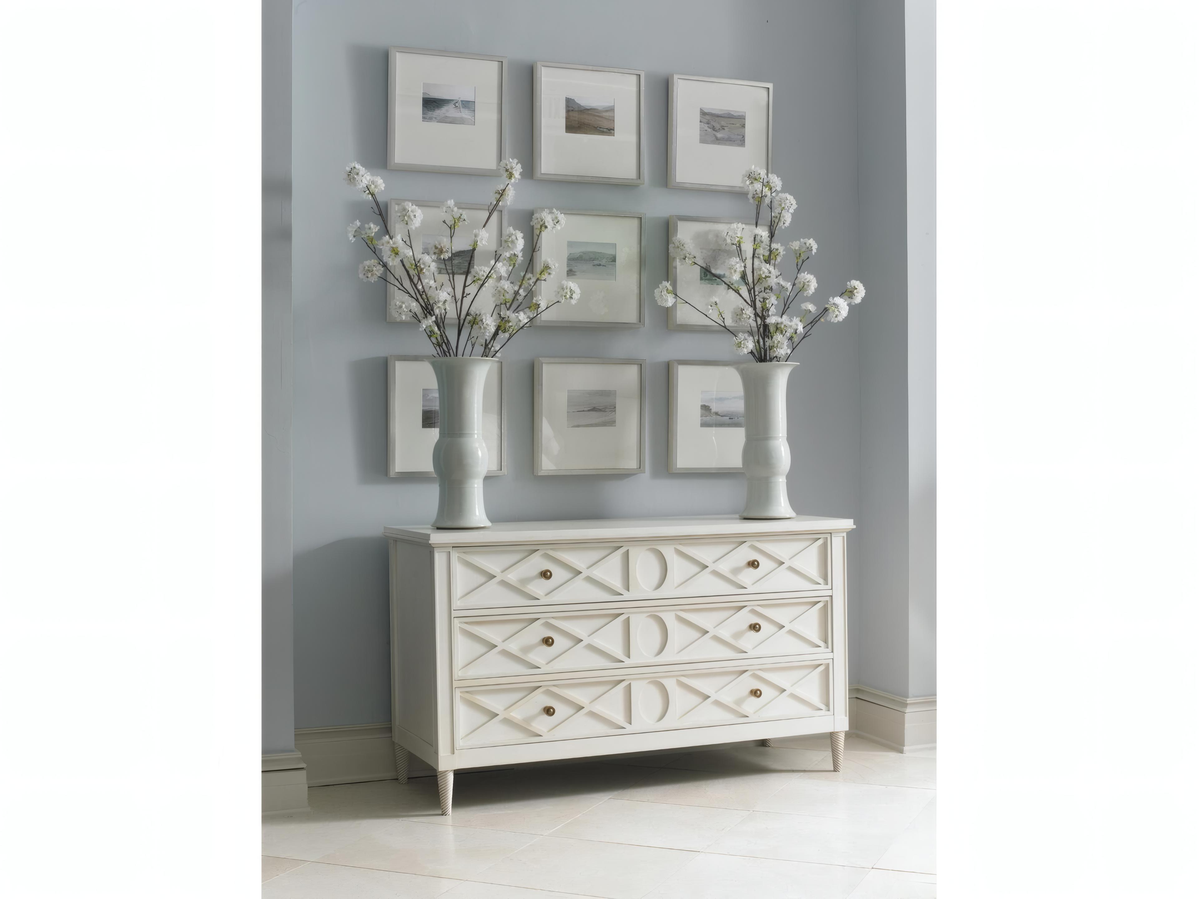 Mr. & Mrs. Howard Silhouette 3Drawers White Maple Wood Dresser