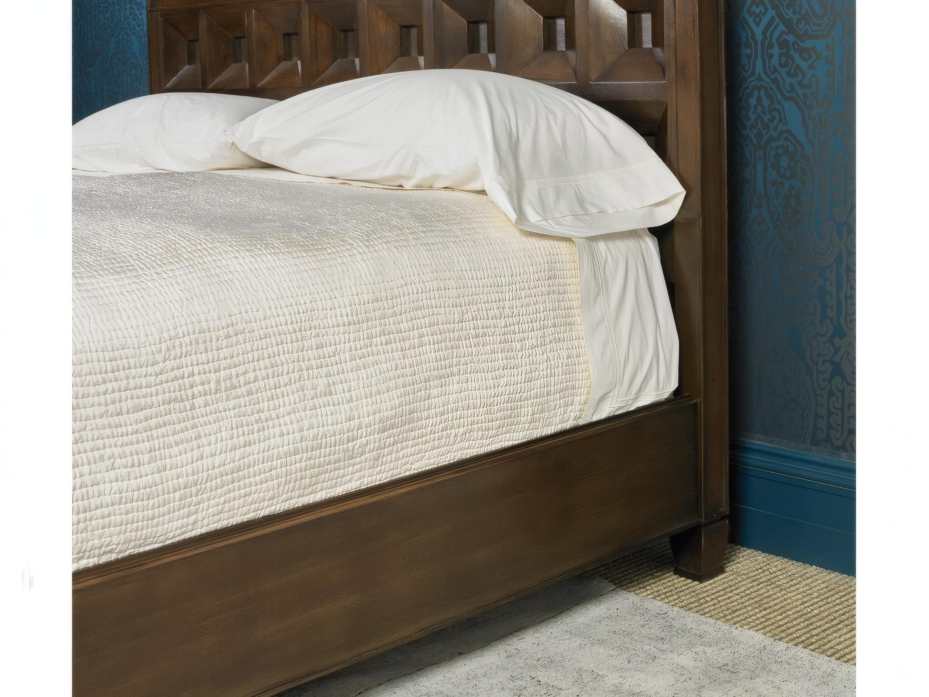 Mr. & Mrs. Howard Vice Brown Walnut Wood King Panel Bed