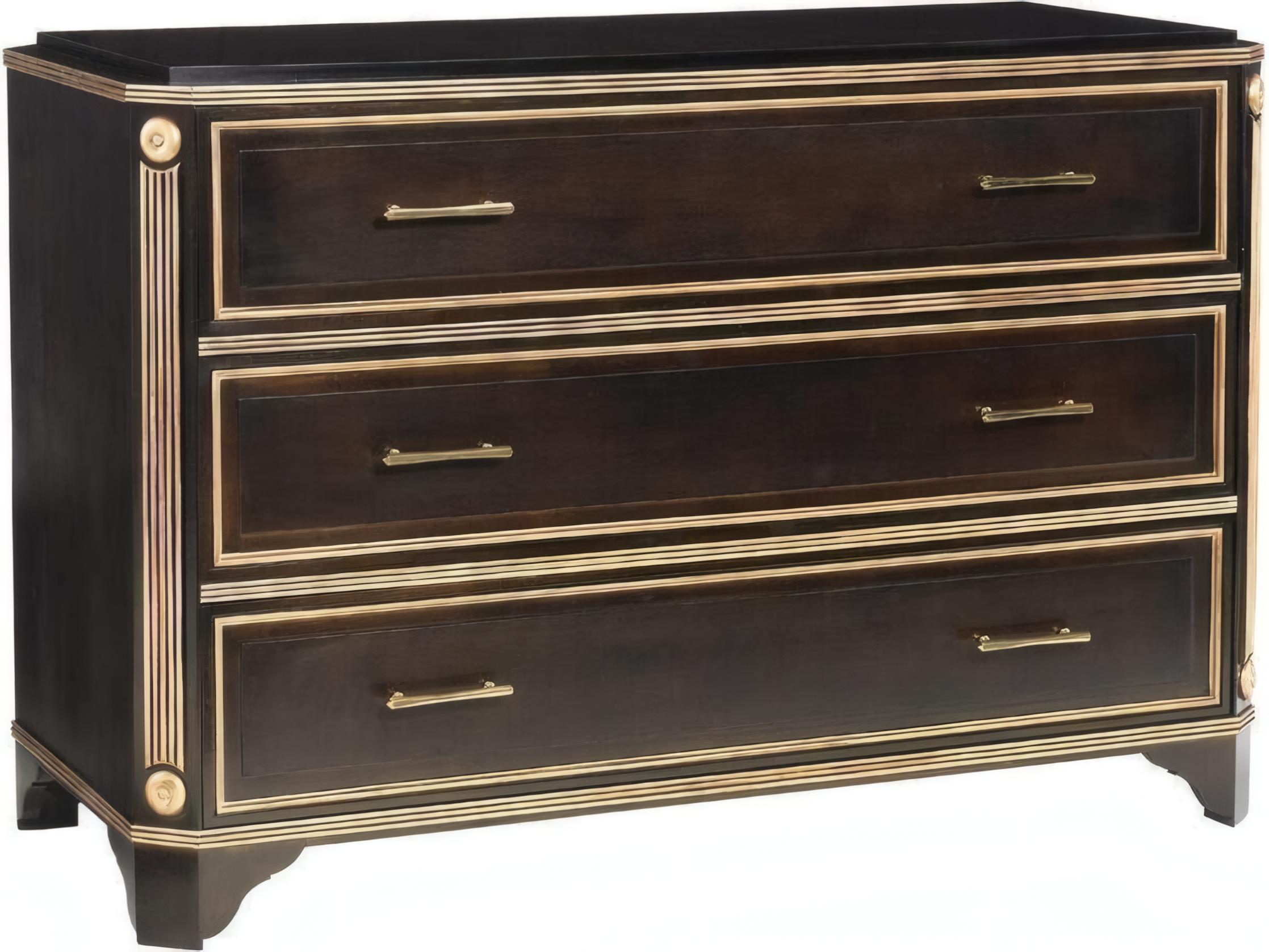 Mr. & Mrs. Howard Directoire 3Drawers Brown Maple Wood Dresser