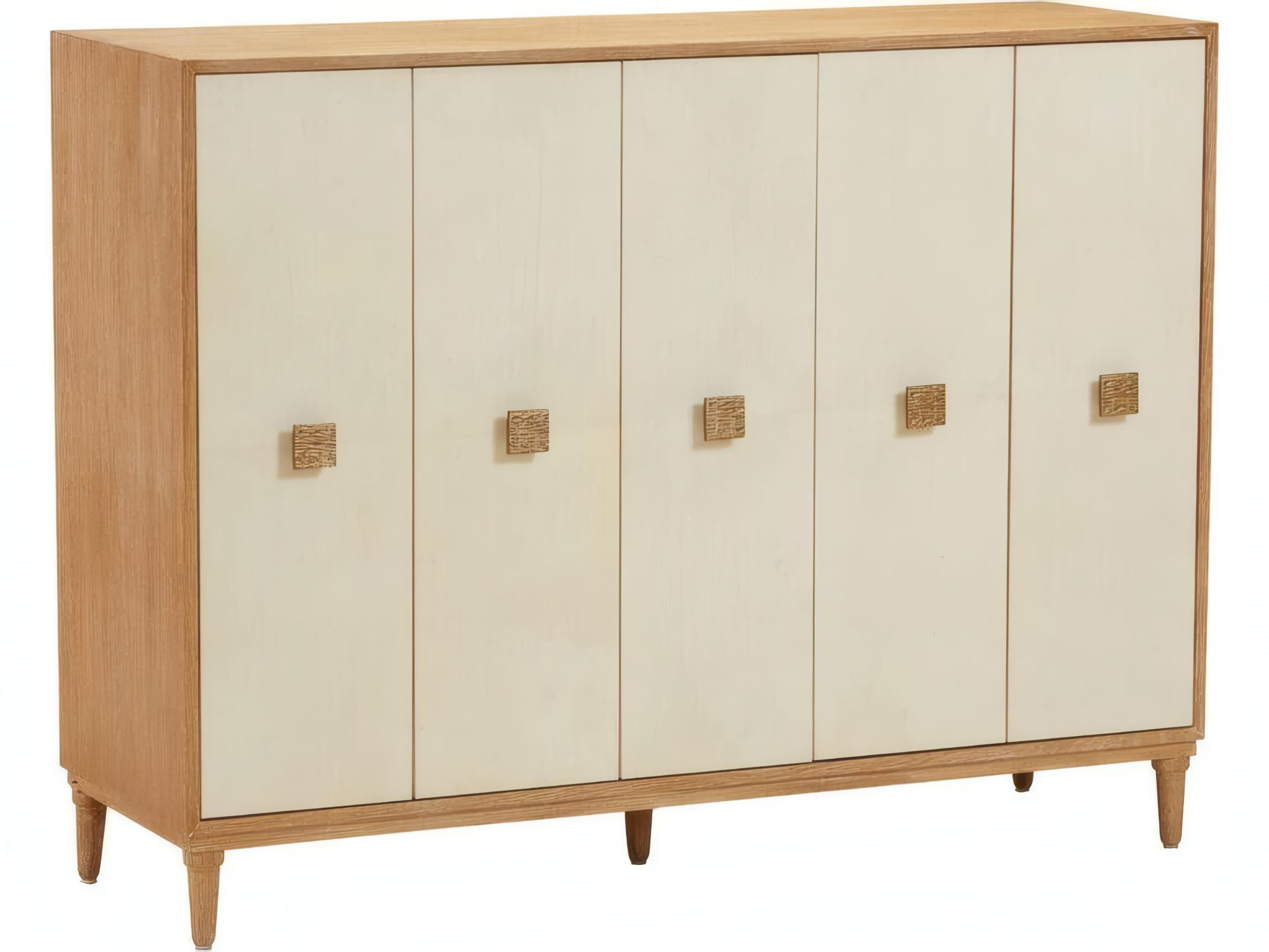 Mr. & Mrs. Howard Samuel 55" Oak Wood Cerused Bleached Sideboard