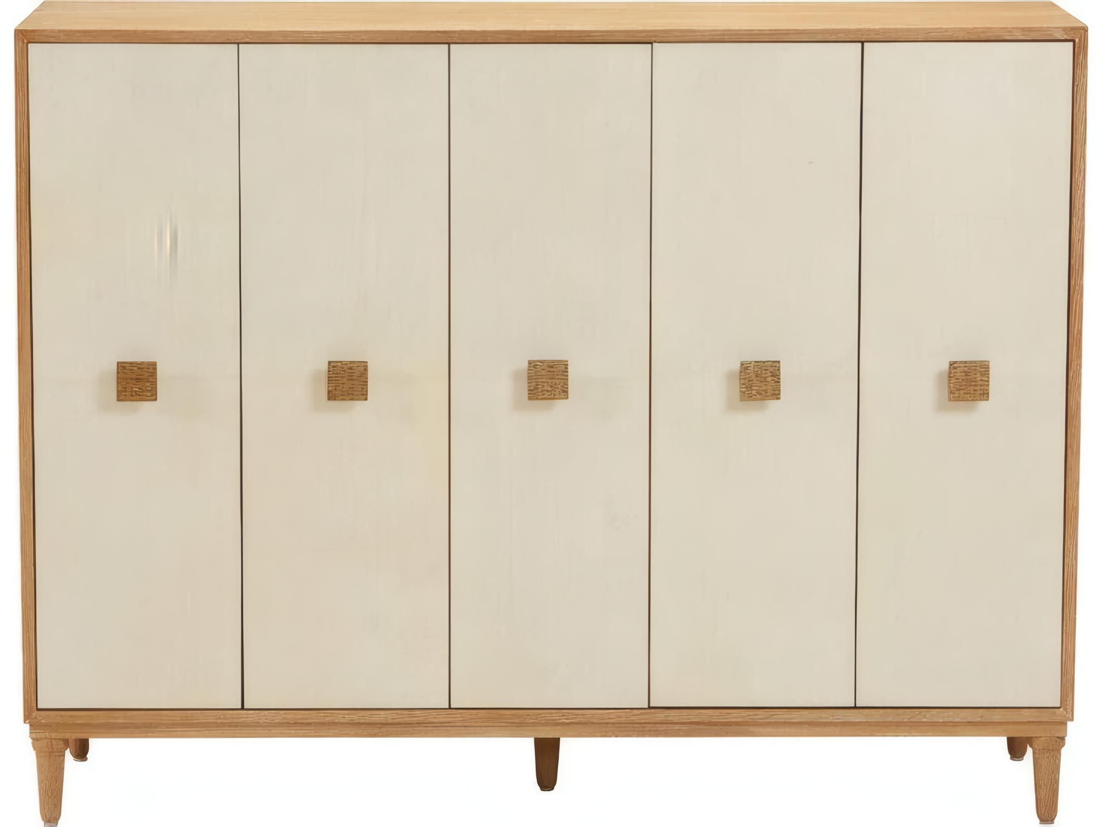 Mr. & Mrs. Howard Samuel 55" Oak Wood Cerused Bleached Sideboard
