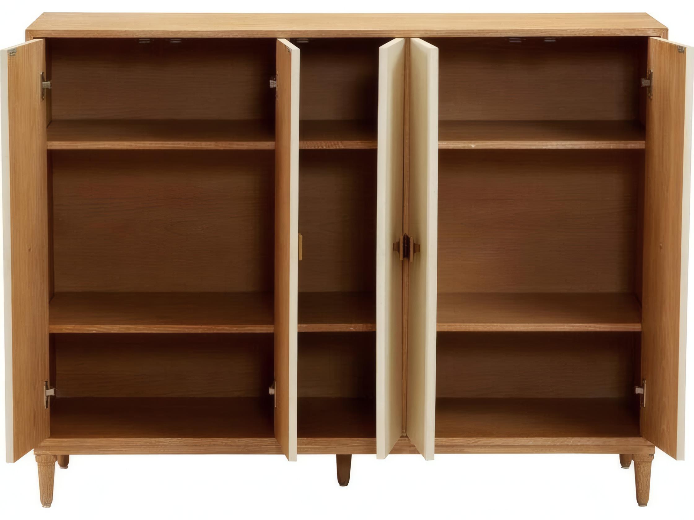 Mr. & Mrs. Howard Samuel 55" Oak Wood Cerused Bleached Sideboard