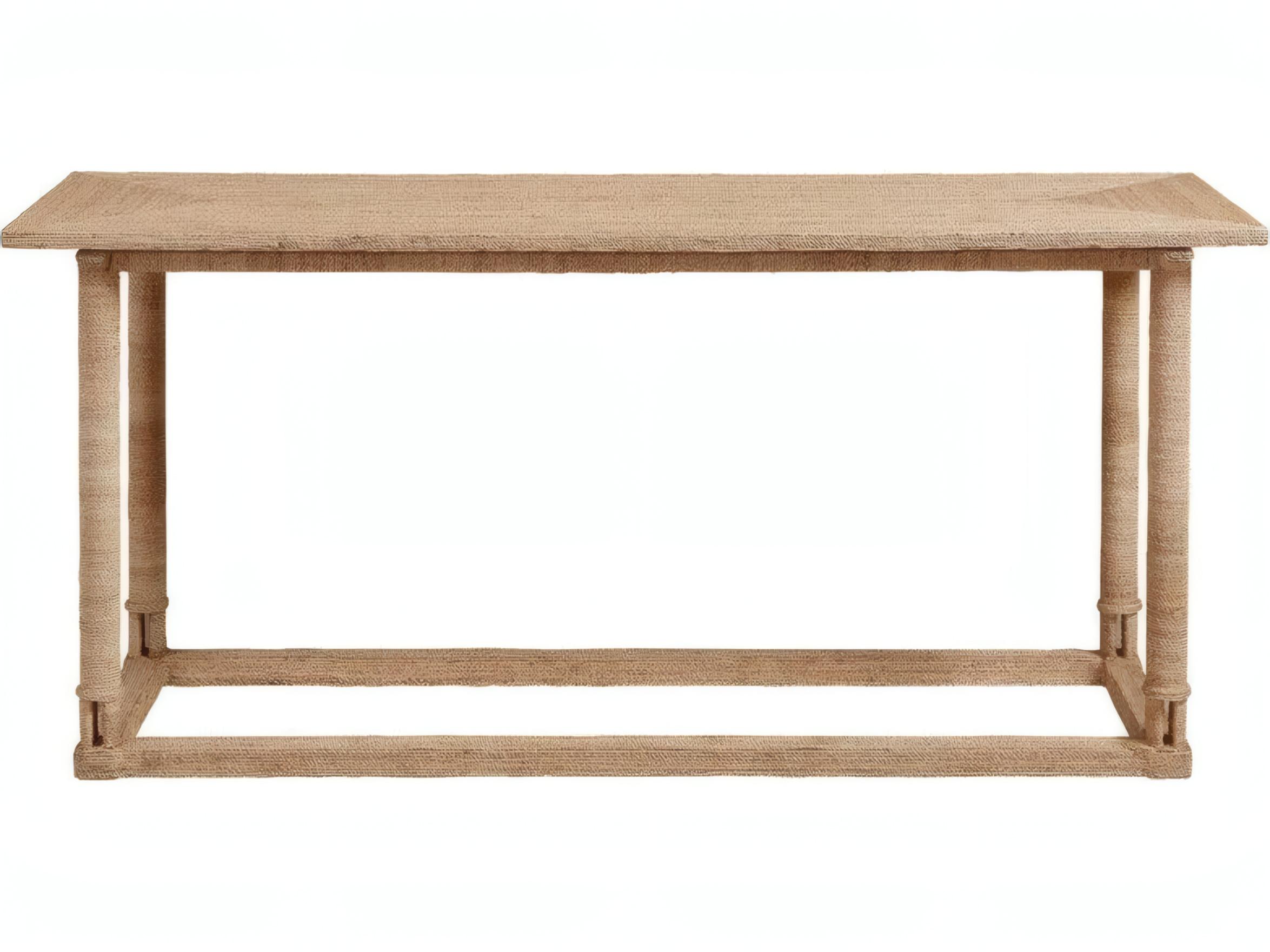 Mr. & Mrs. Howard Verner Rectangular Rattan Natural Console Table