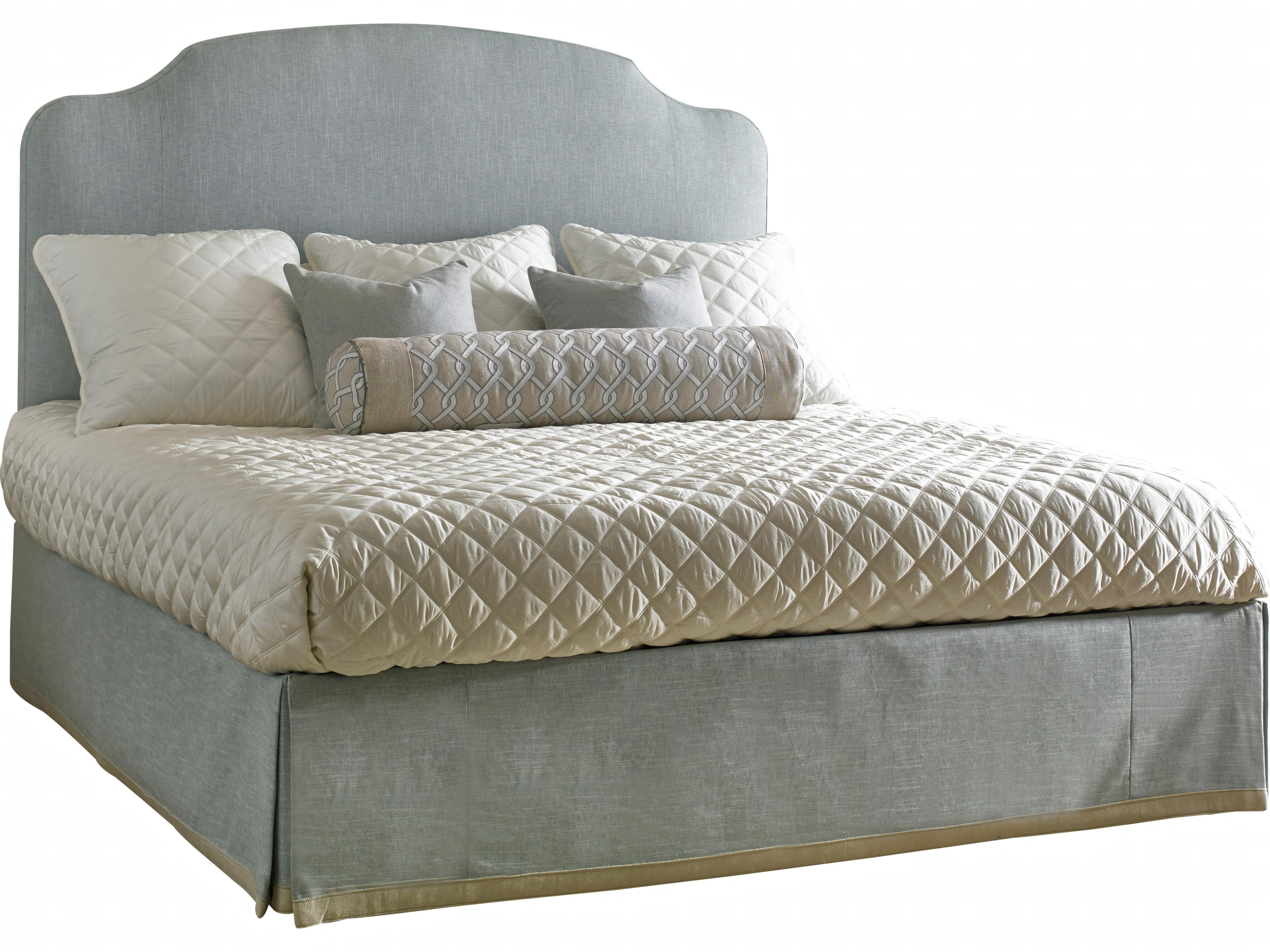 Mr. & Mrs. Howard Monroe Blue Hardwood Upholstered King Panel Bed