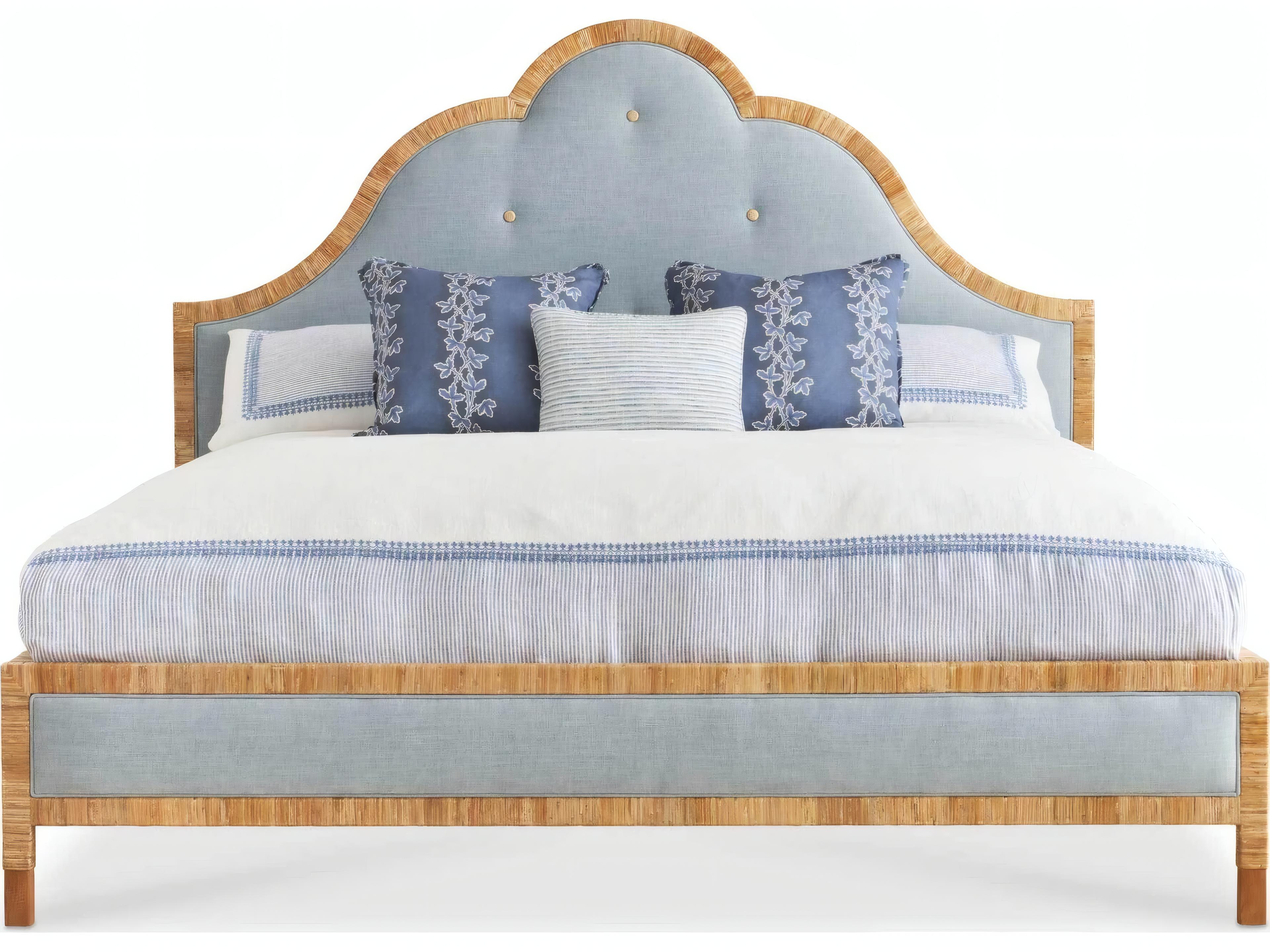 Mr. & Mrs. Howard Sloane Brown Hardwood Upholstered King Panel Bed